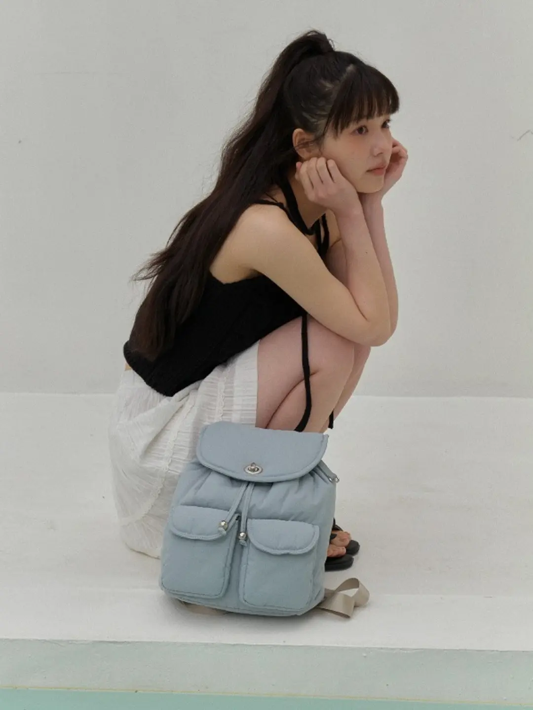 미뇽 패디드 백팩 Mignon Padded Backpack_Sky Blue