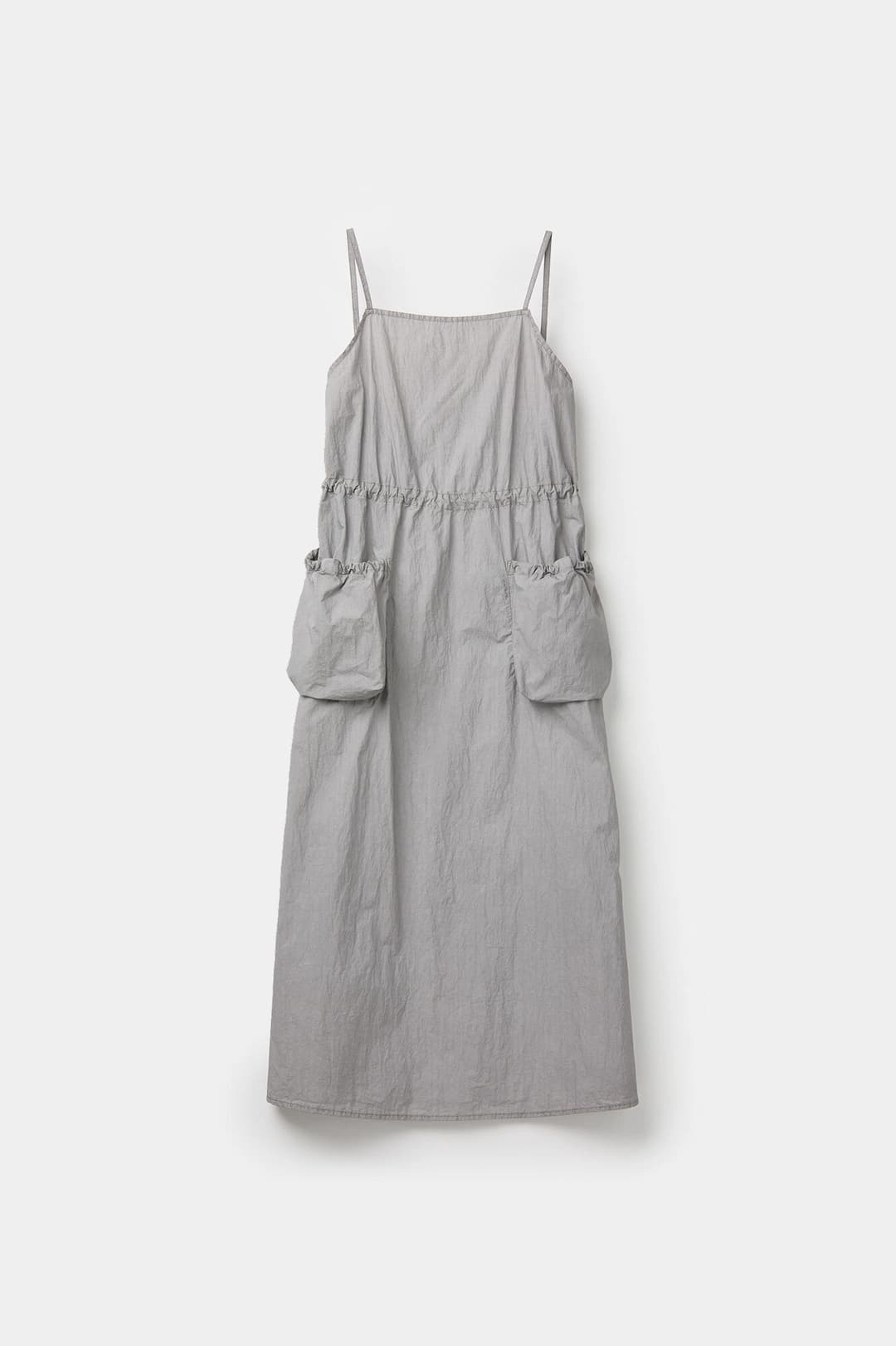 드로우 스트링 포켓 맥시 드레스 (워시드그레이)