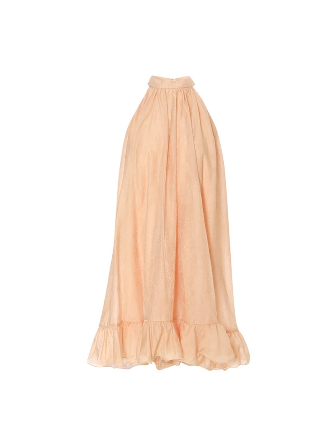 애프리콧 홀터넥 미니원피스