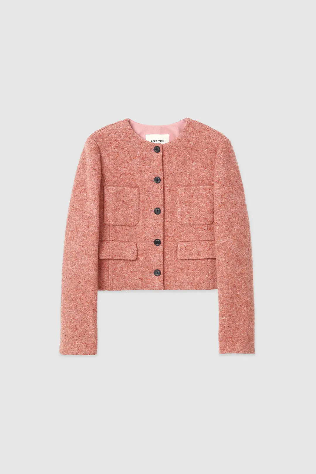 롤란 노카라 숏 자켓 (Pink)