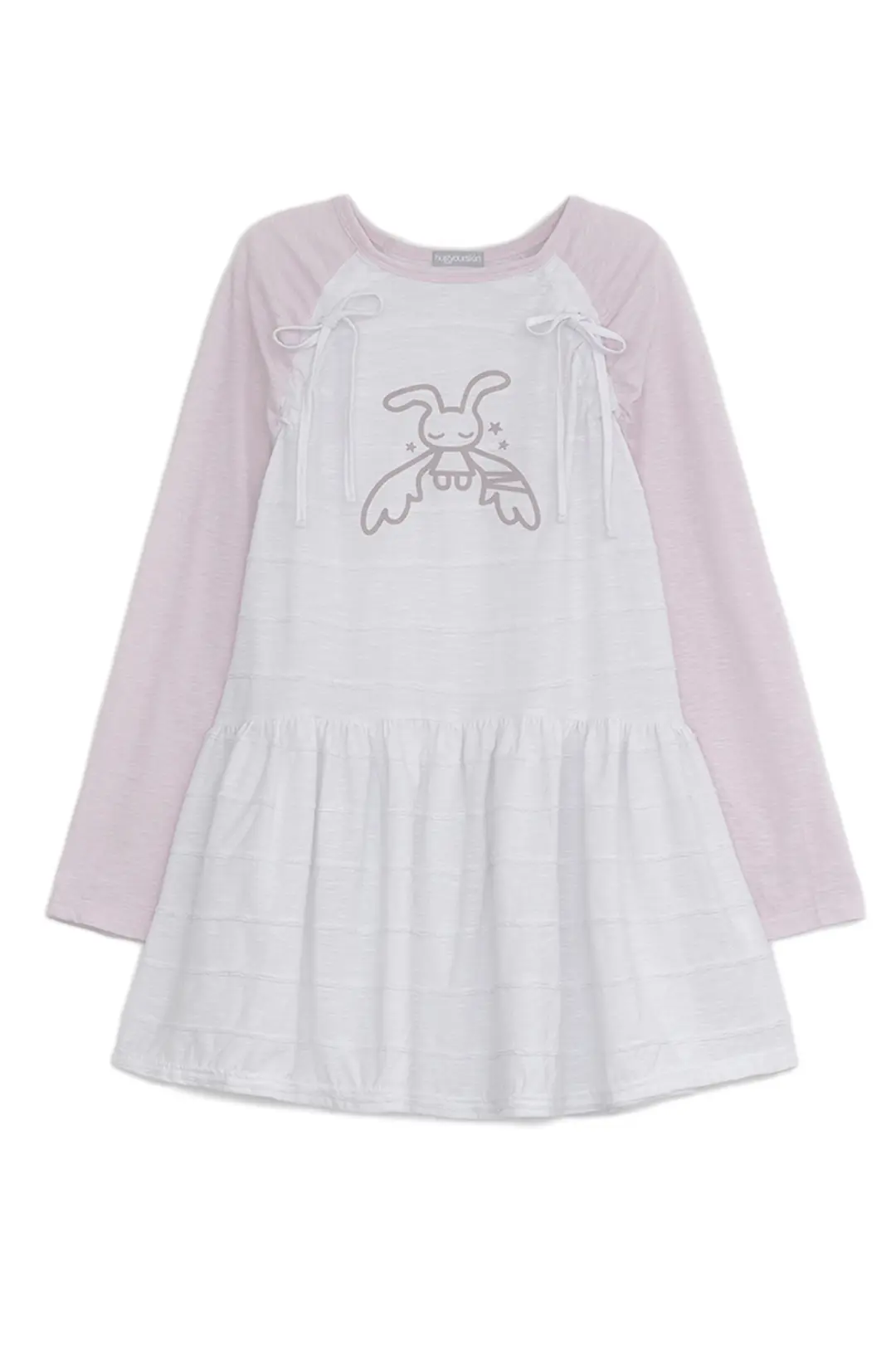 Angel patched raglan dress (White Pink)