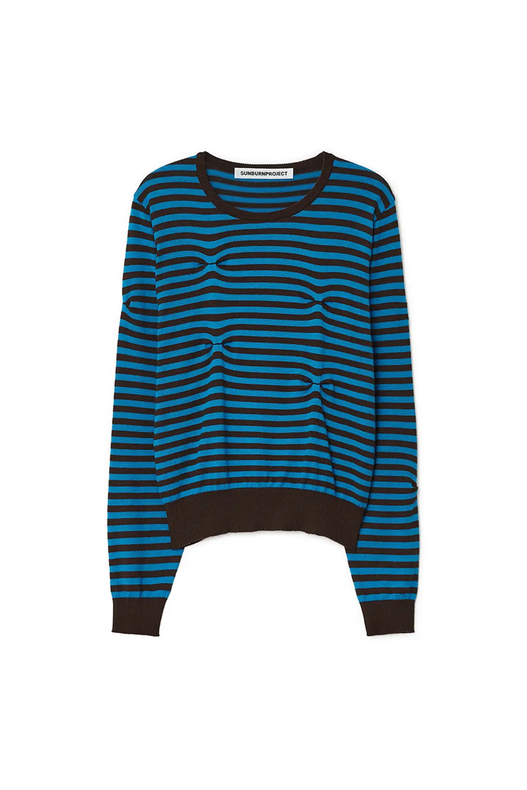 STITCH STRIPE KNIT, BLUE