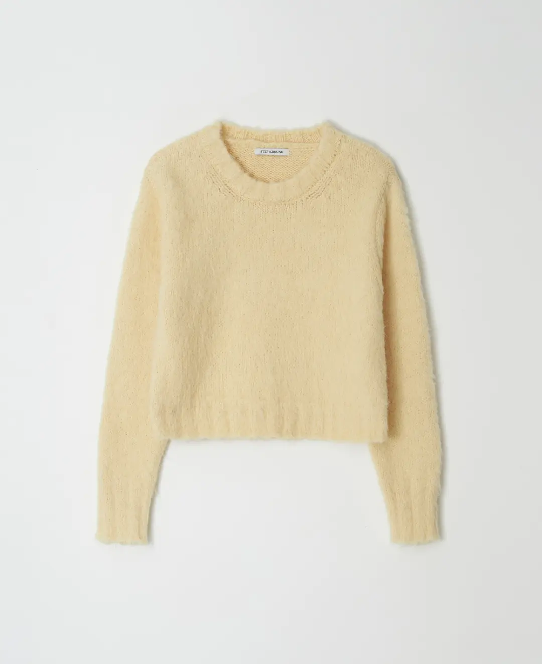 Brushed Crop Round knit_BUTTER CREAM