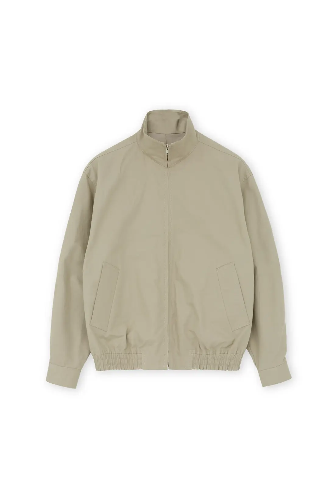 W Stand Collar Blouson, Stone