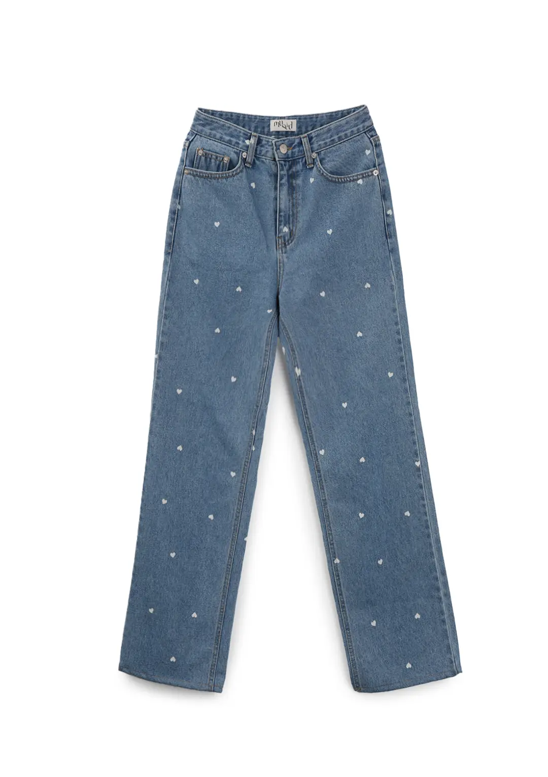 Mused Heart Bleach Jeans - Blue