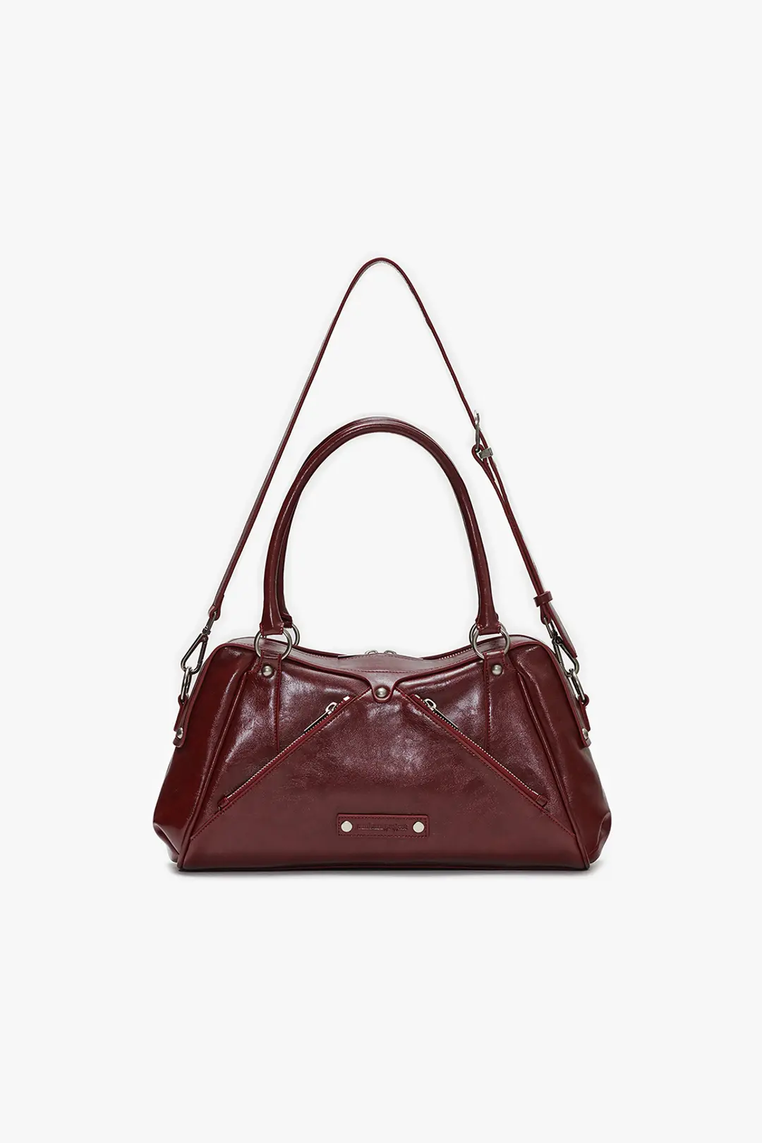FAUX LEATHER M.O.S BAG, BURGUNDY