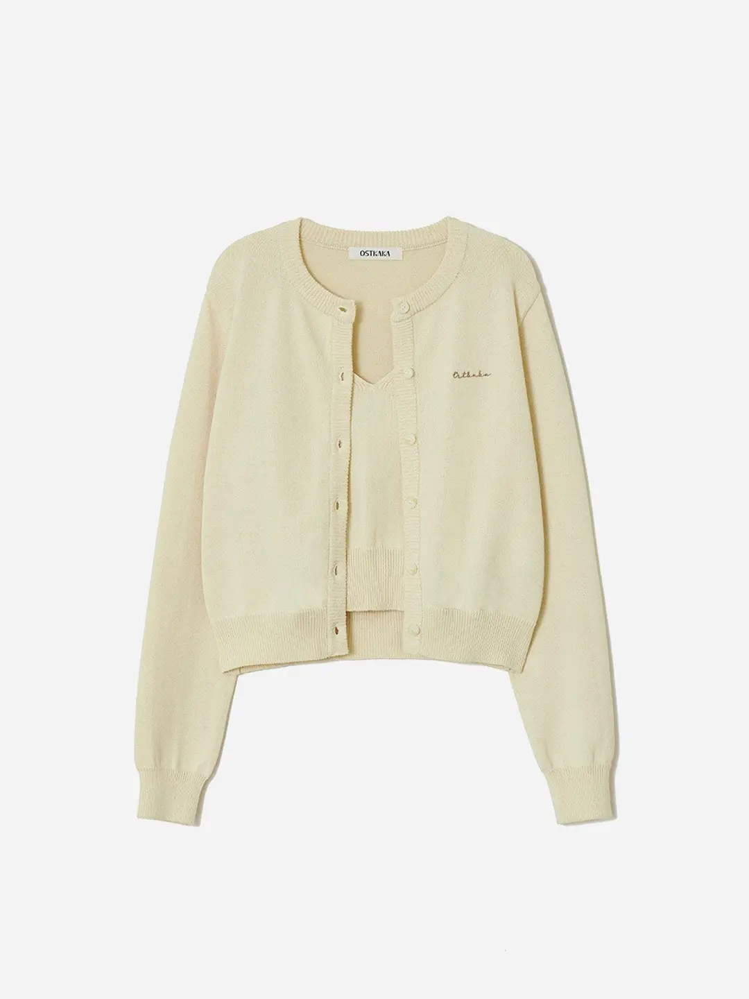 Cotton Blended Twin Set Butter