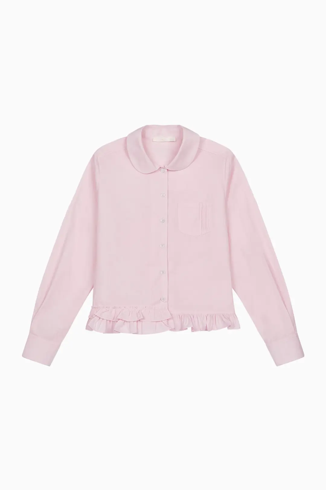 FRILL POCKET BLOUSE, PINK