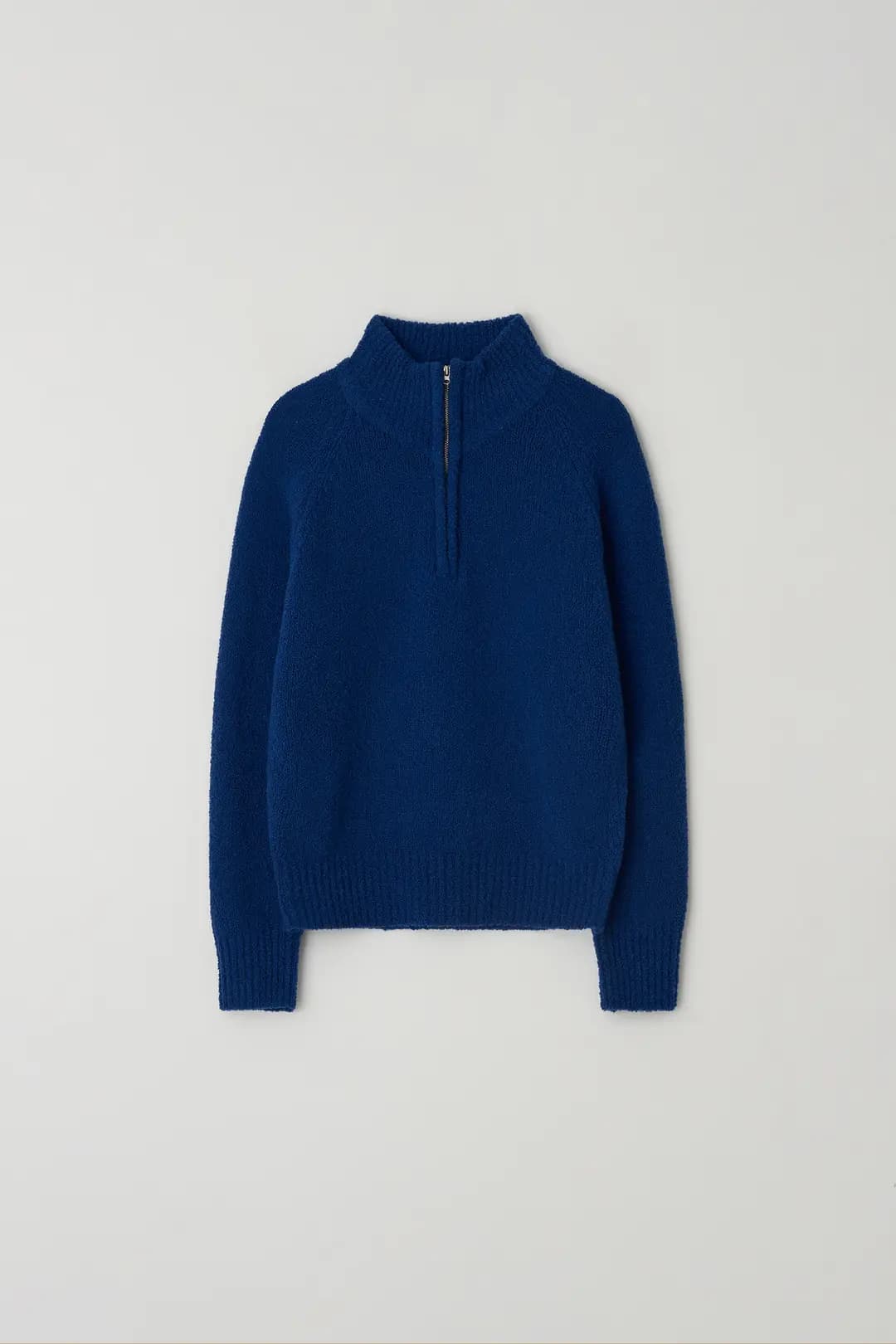Boucle Zip-Up Turtleneck