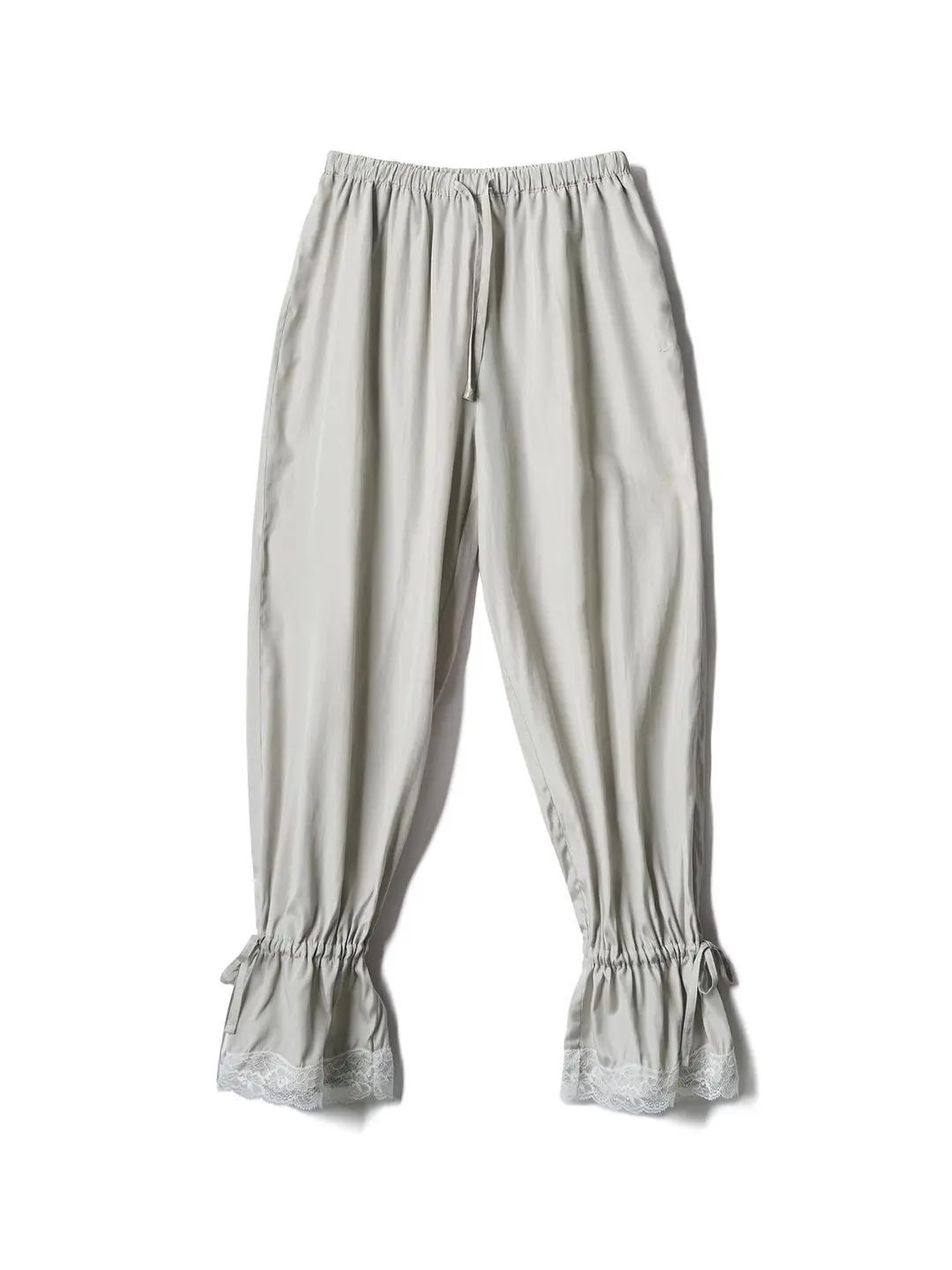 Lace Drawstring Two-way Pants - Mint Grey