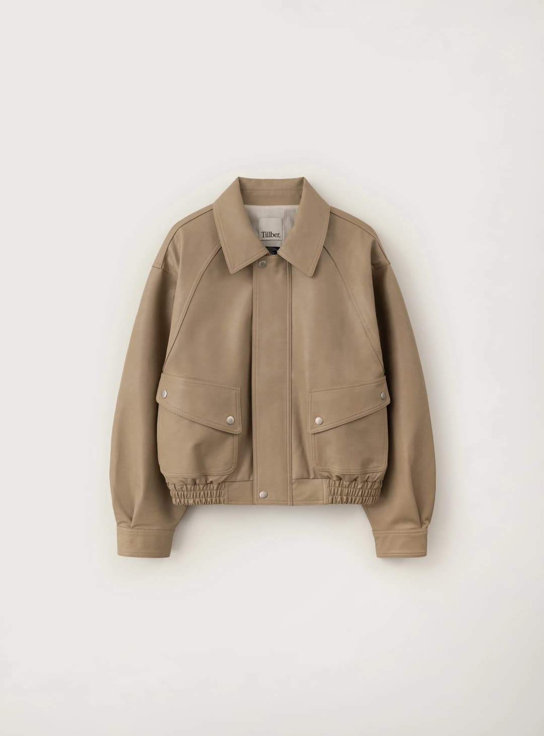 런치 레더 블루종_Beige