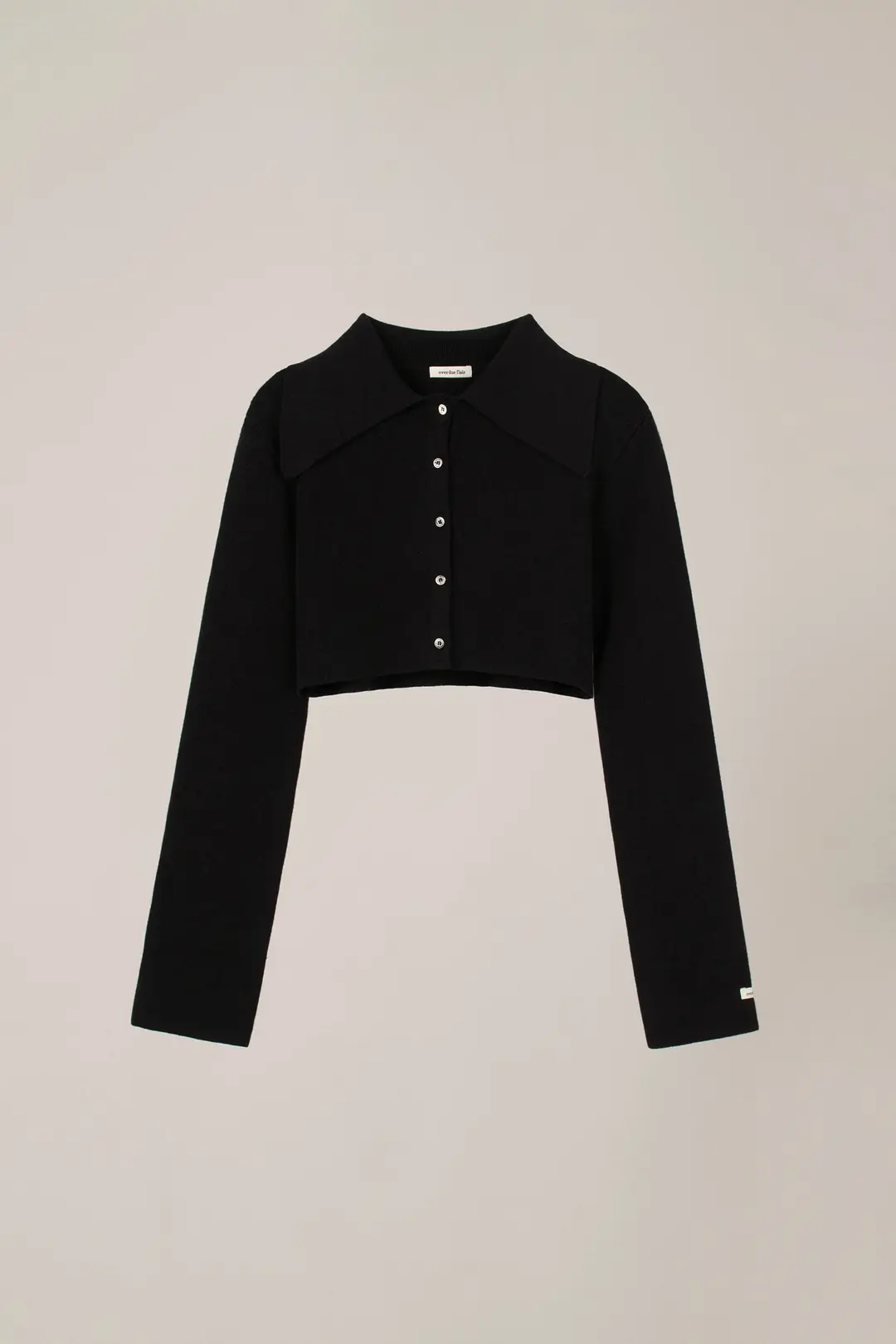 ANGORA COLLAR MICRO CROPPED CARDIGAN_BLACK