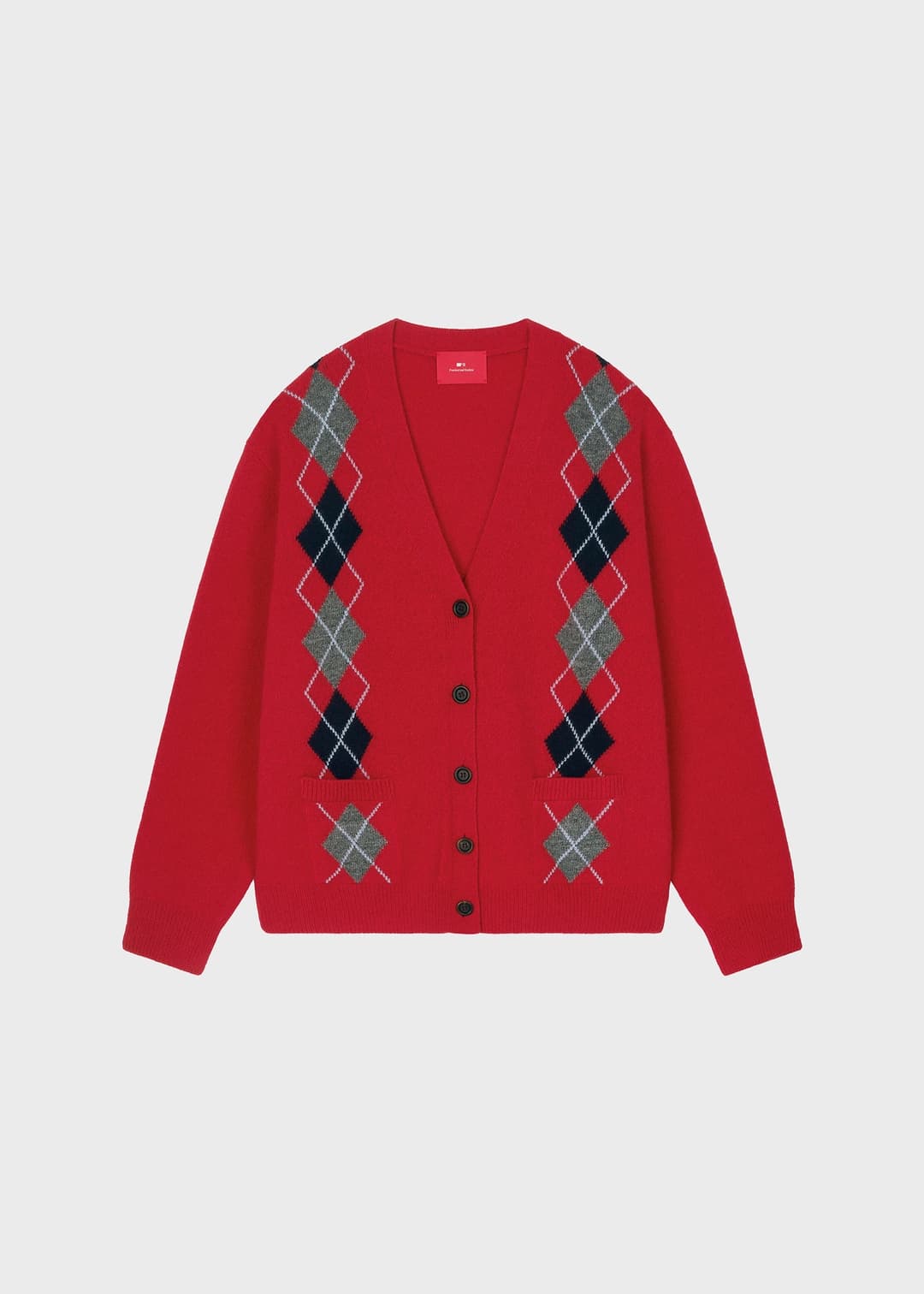 Papa’s Argyle Wool Cardi Red