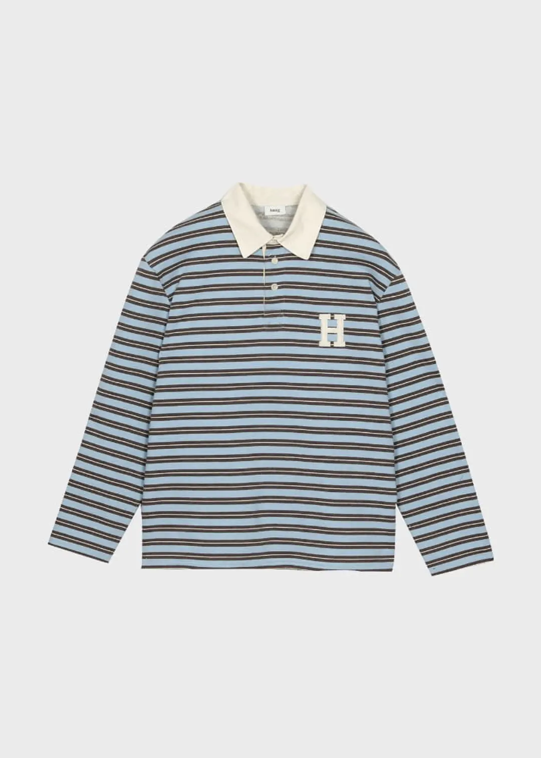 10th) a stripe rugby t-sh (light blue)