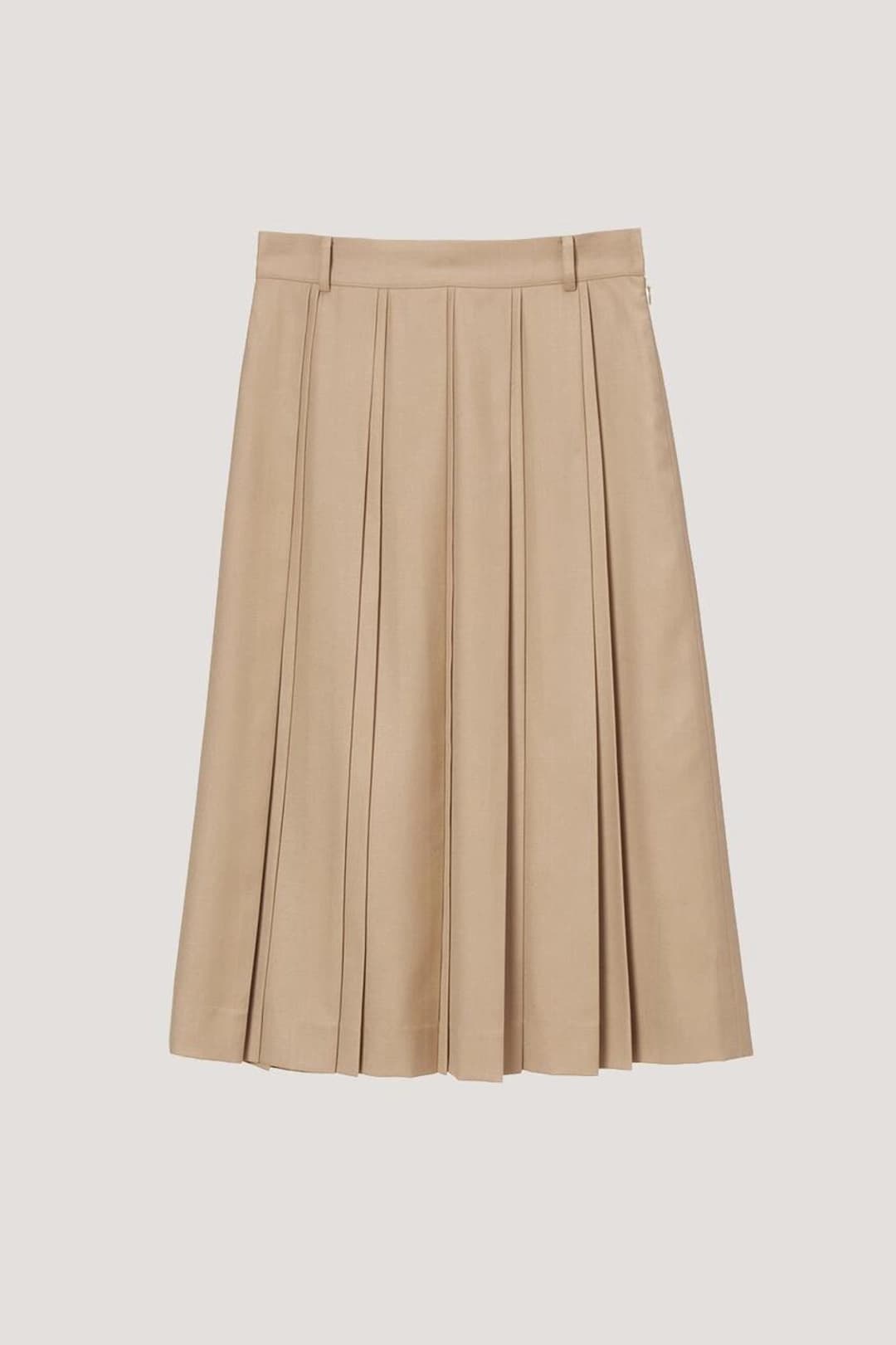 DOUBLE PLEATS SKIRT BEIGE