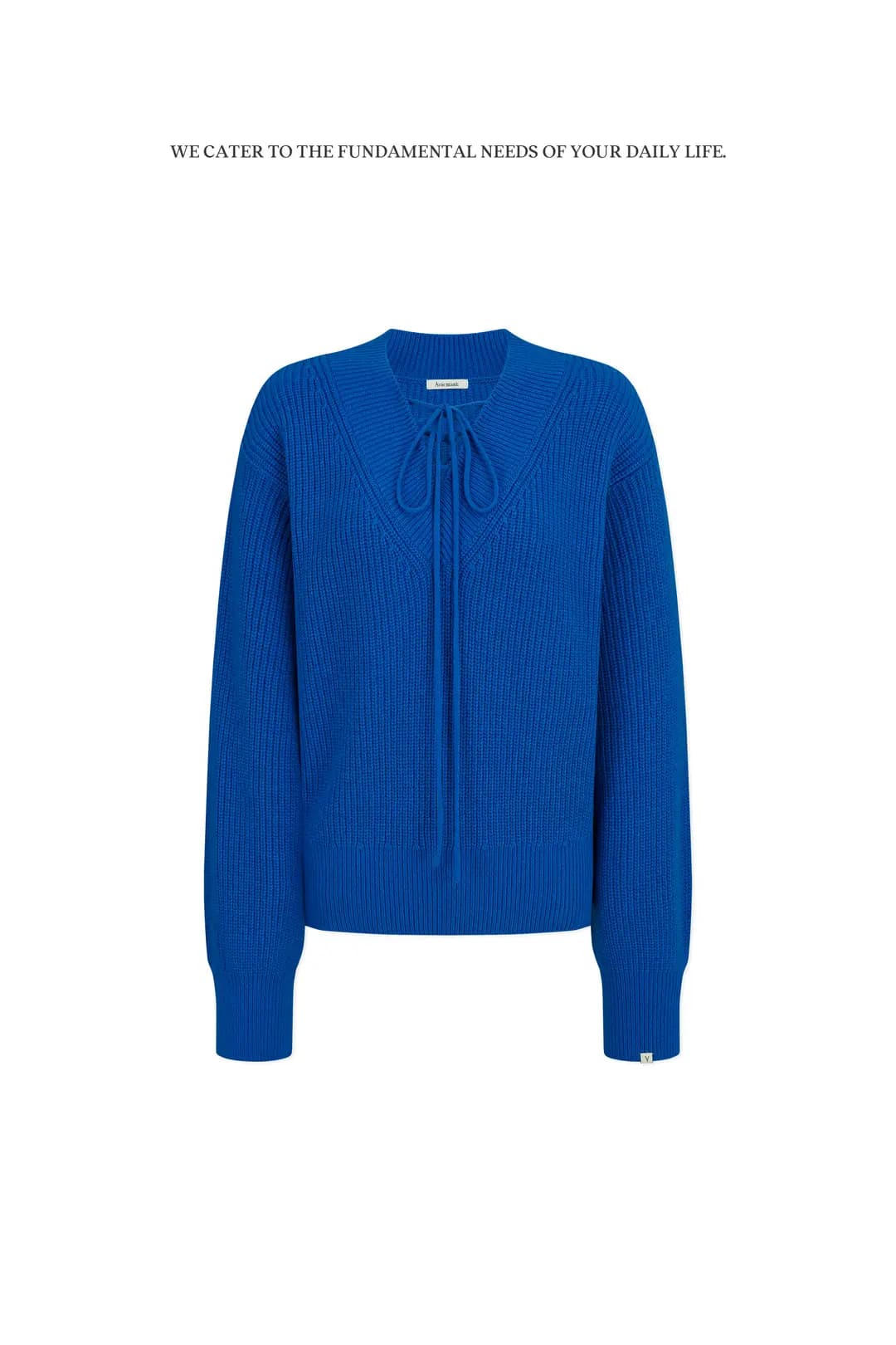 메리노 울 레이스 업 스웨터 (블루)