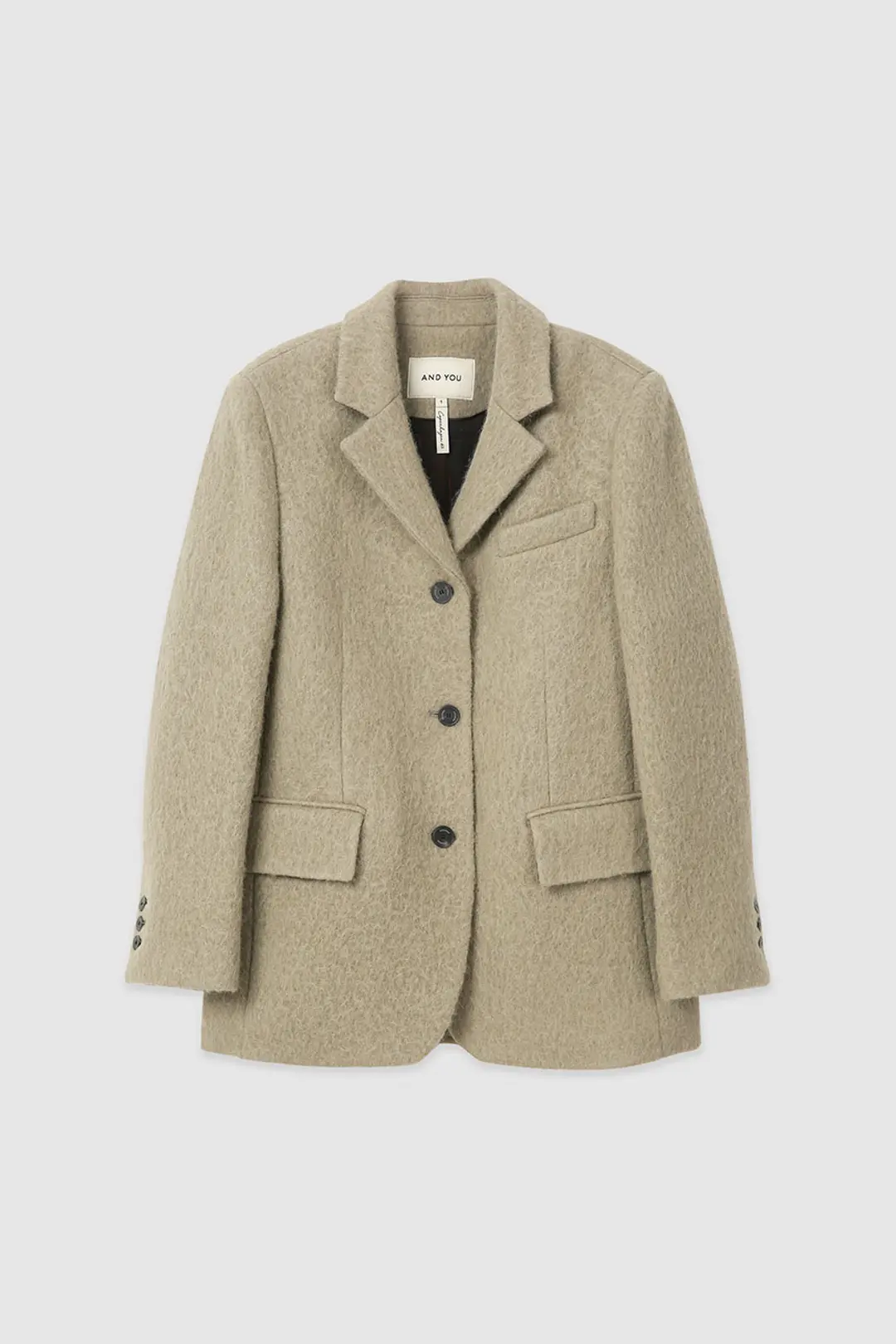 파베엘 오버사이즈 퀼팅 울 자켓 (Khaki)