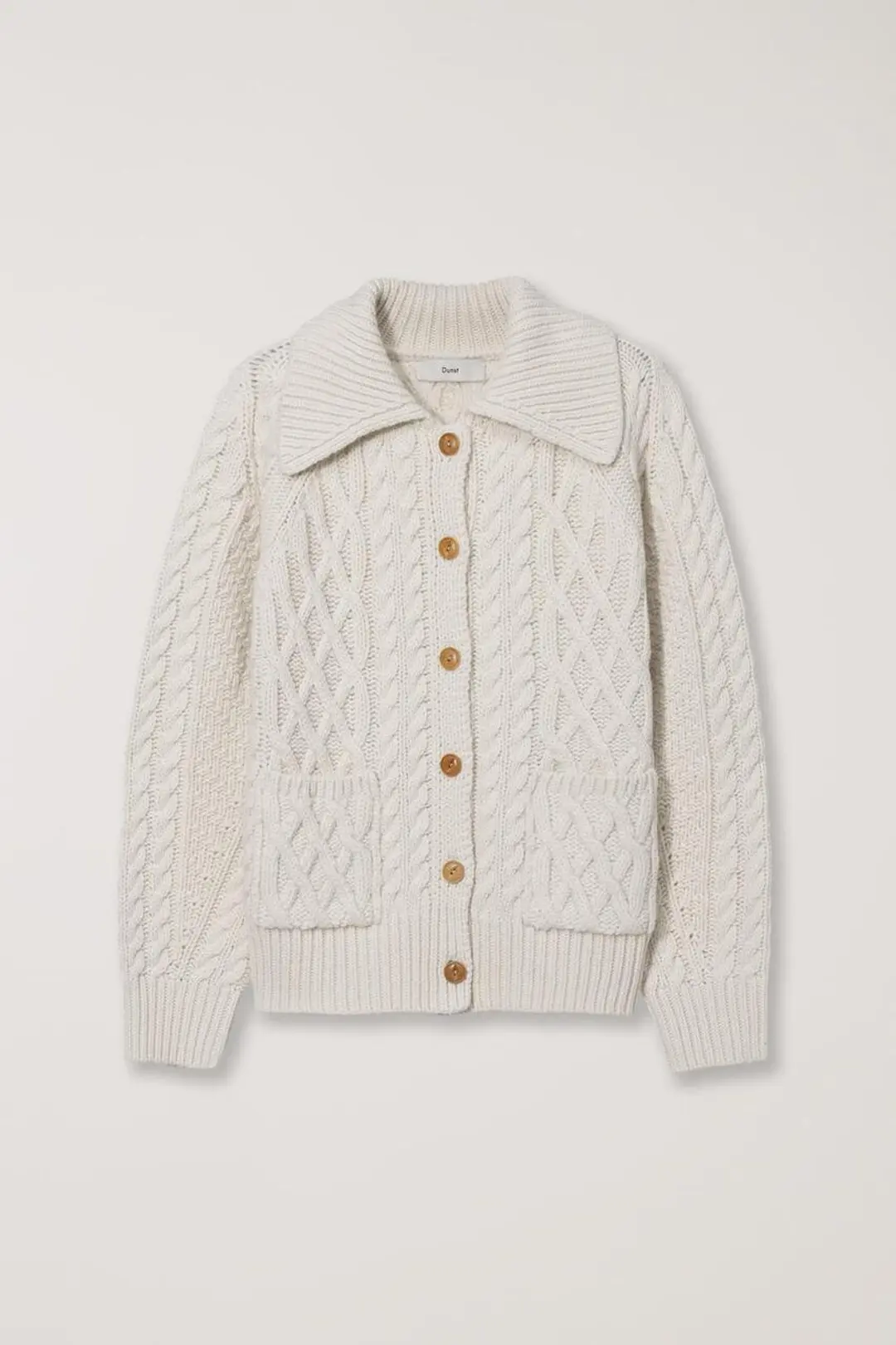 UNISEX FISHERMAN KNIT CARDIGAN IVORY
