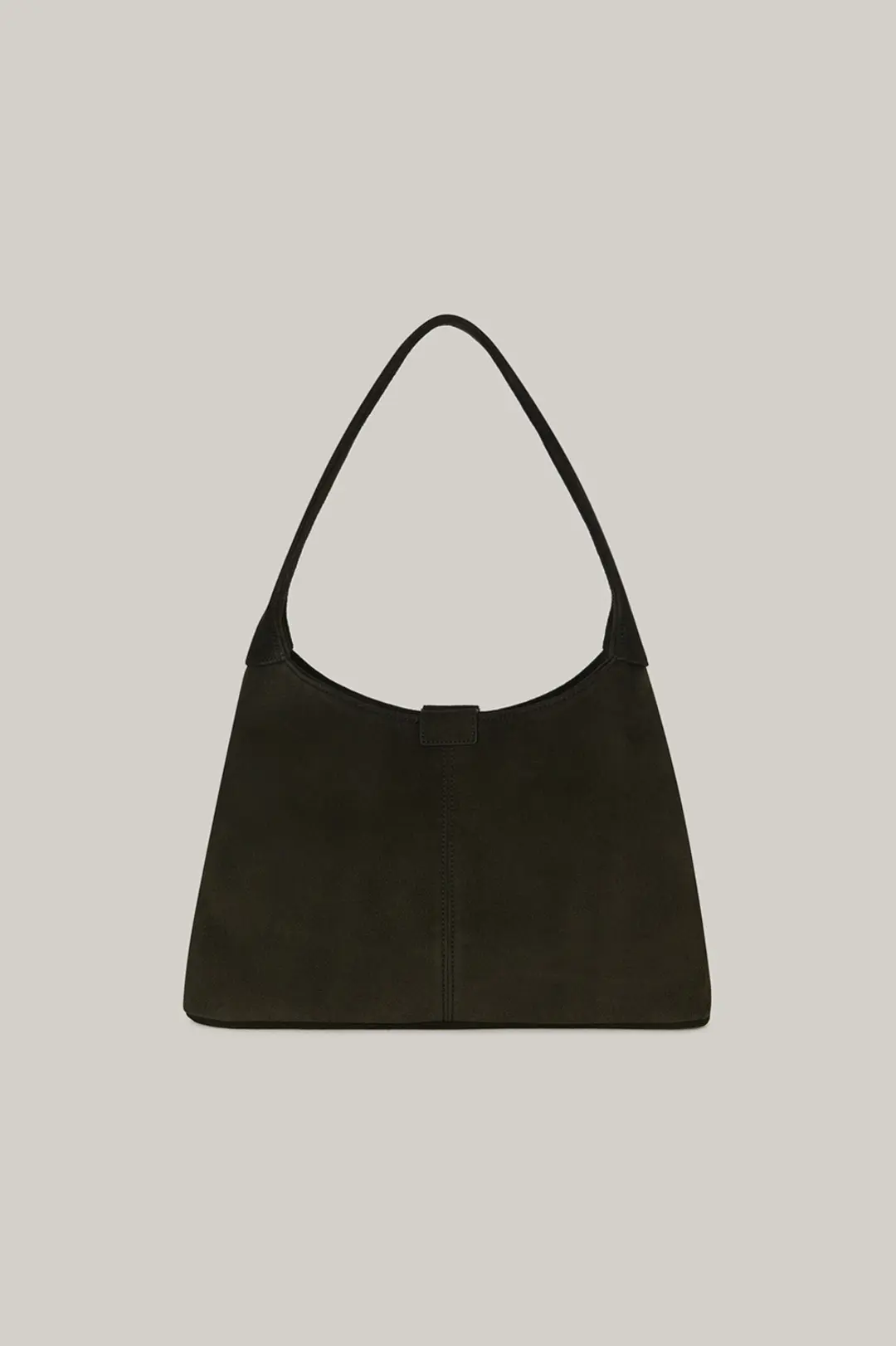 Triangle Mini Suede Shoulder Bag (deep khaki)