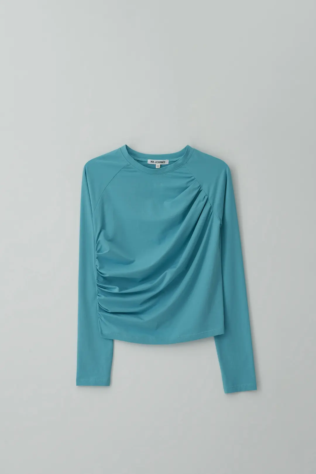 [2차 리오더] RAGLAN SHIRRING T-SHIRT_AQUA BLUE