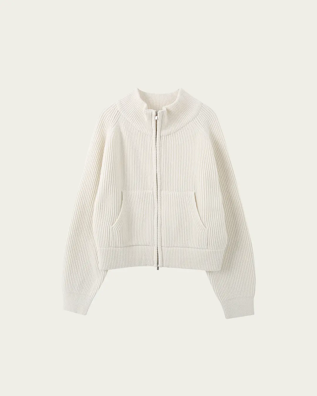 (2차) Loren Zip-up Knit - Ivory
