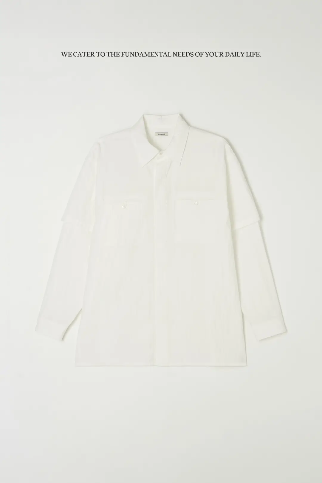 오버사이즈 더블 슬리브 셔츠 (화이트)