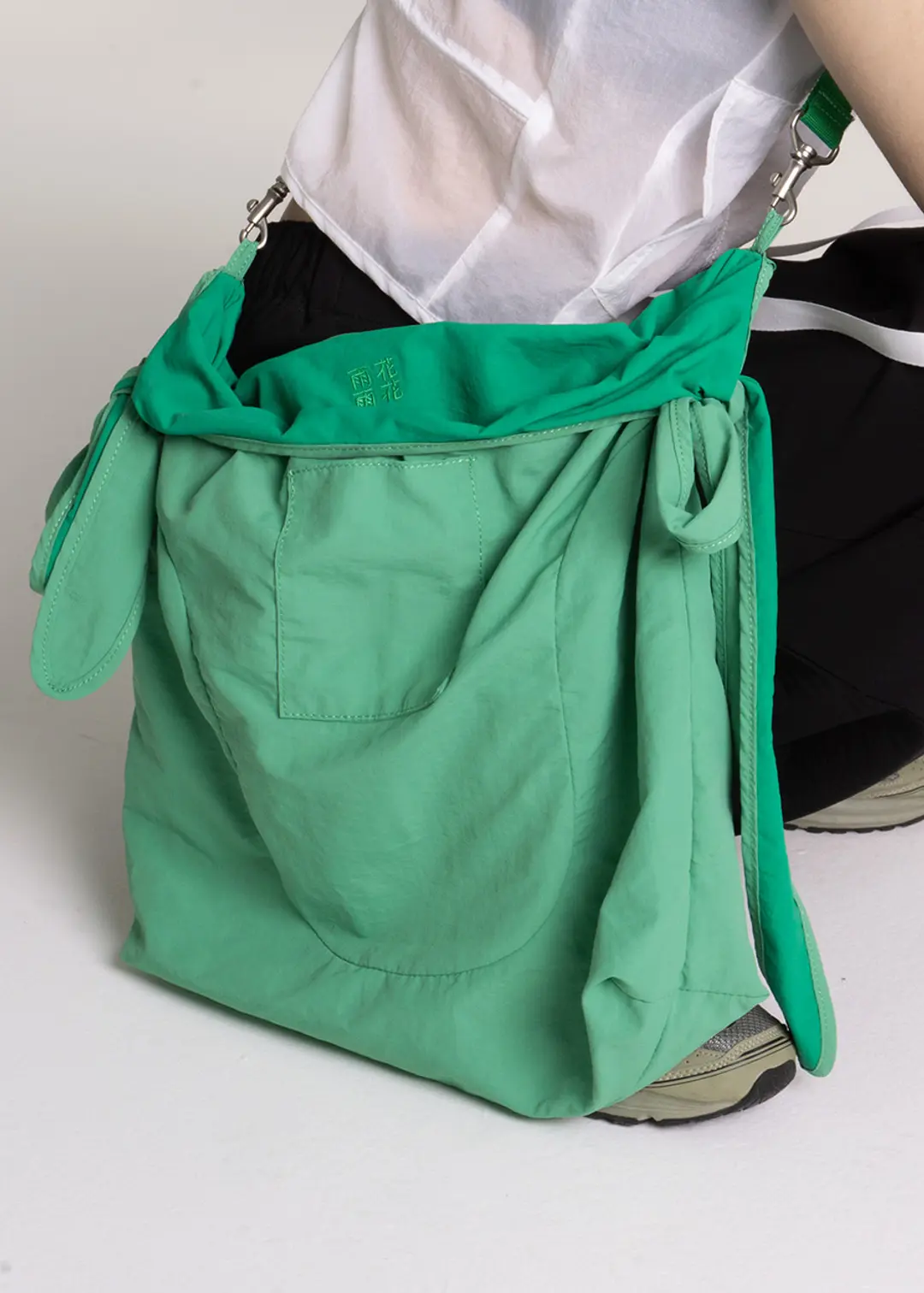 2WAY STRAP FLOWER BAG GREEN