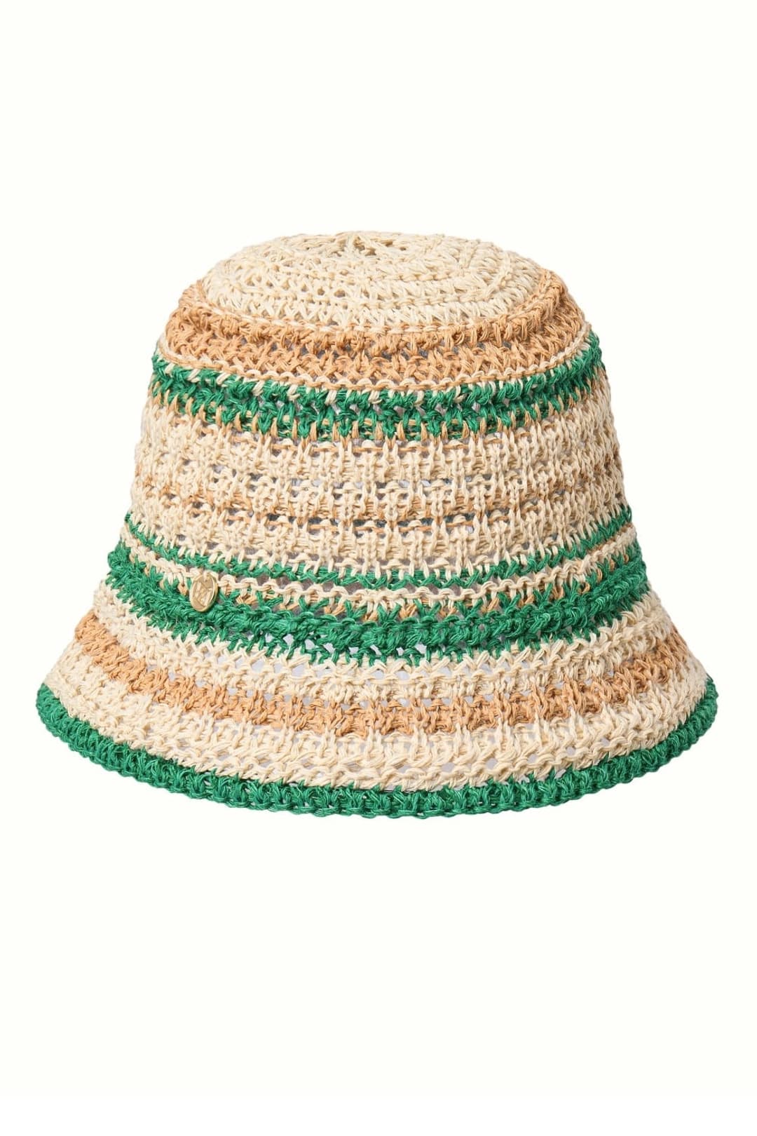 Paper Thread Knitted Bucket Hat, Green