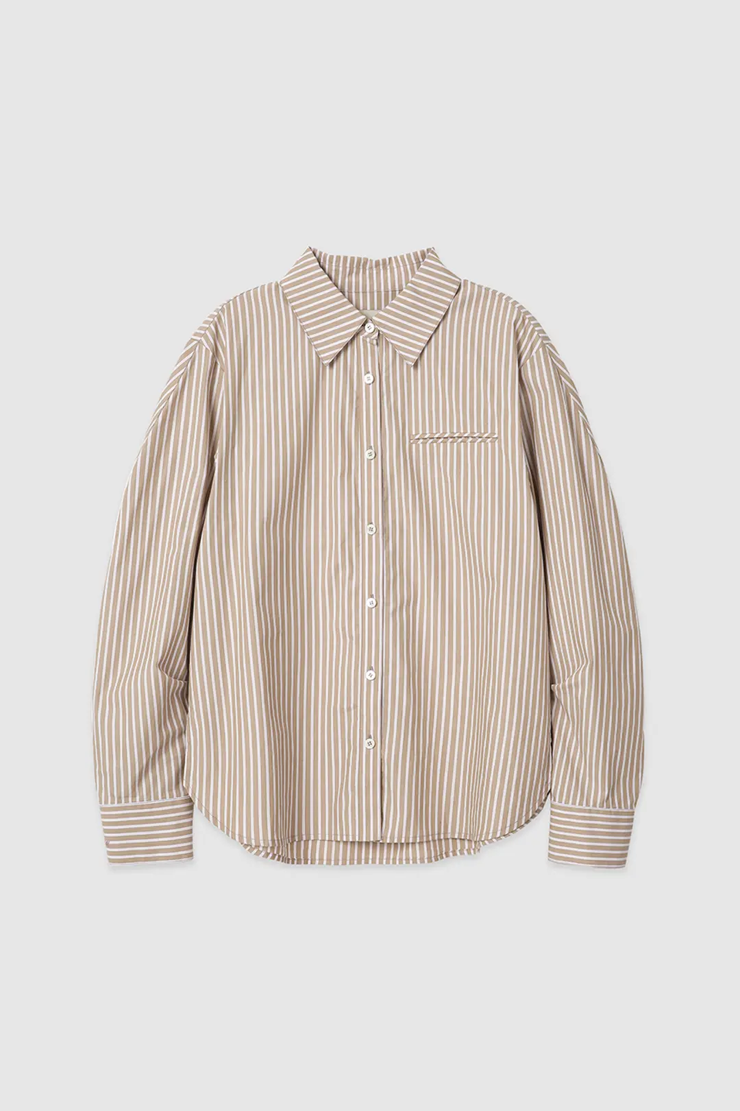 WATERLOO Volume sleeve shirt (Beige stripe)