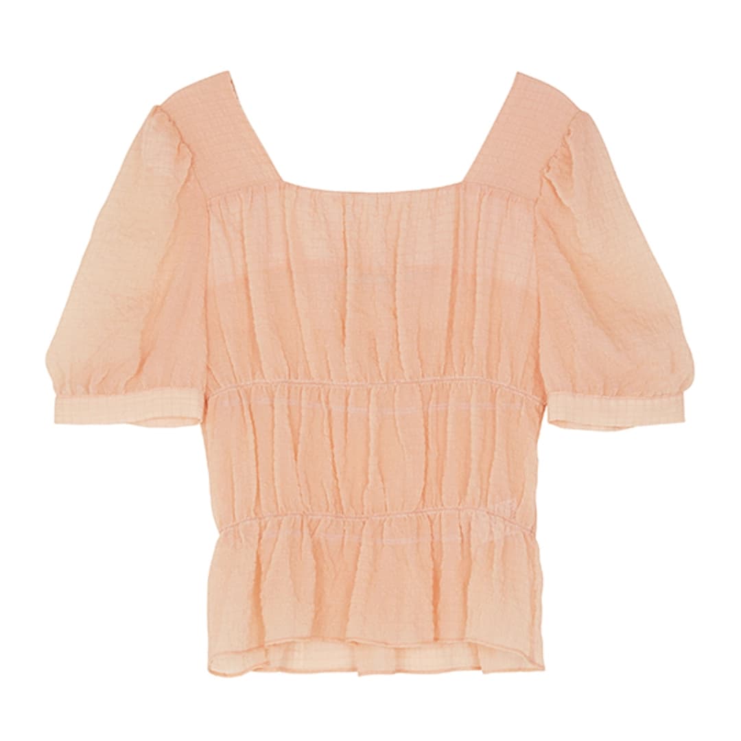 Bubble Square Blouse_Apricot