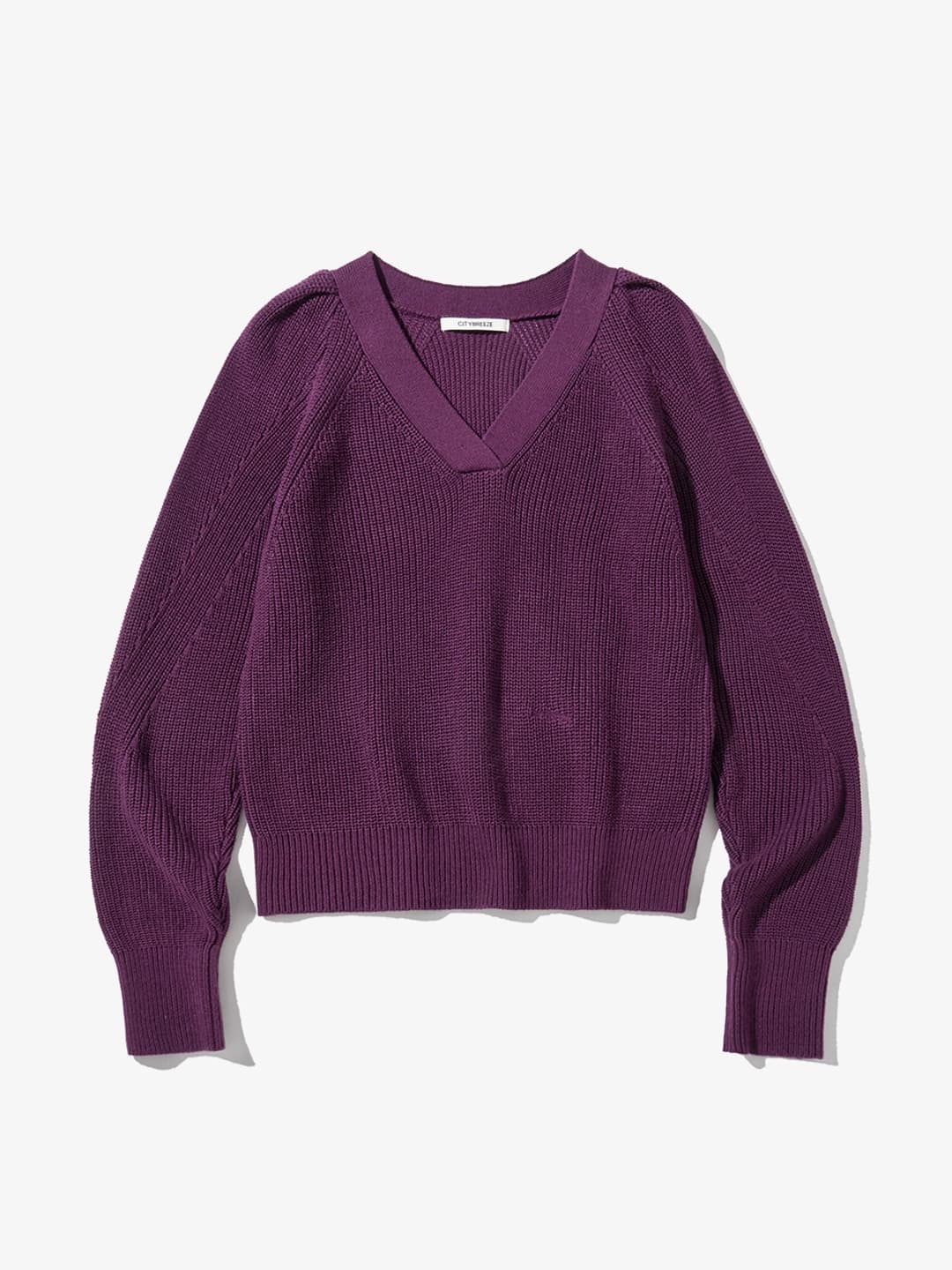 퍼프 브이넥 니트_4COLORS