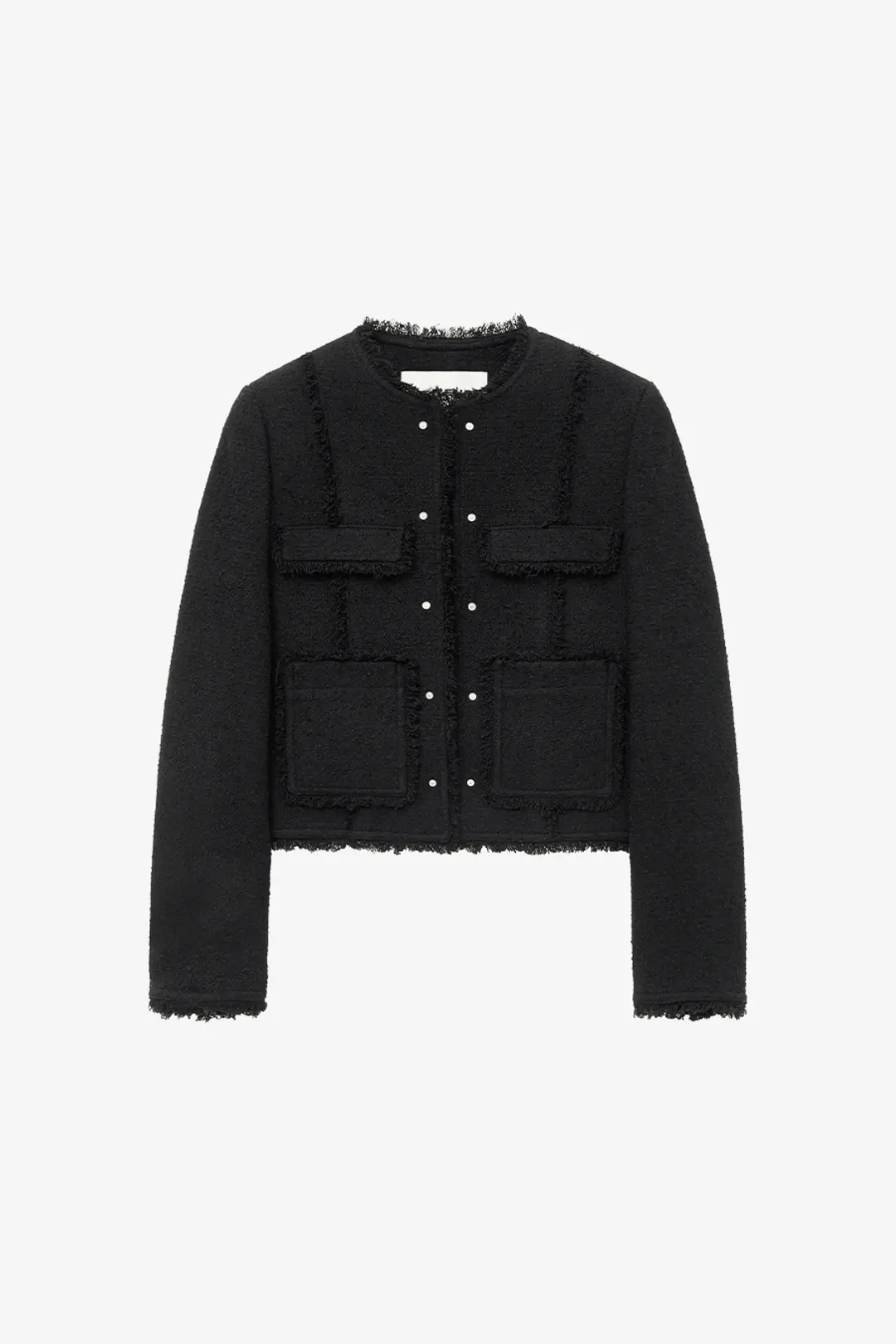 스터드 트위드 자켓 BLACK
