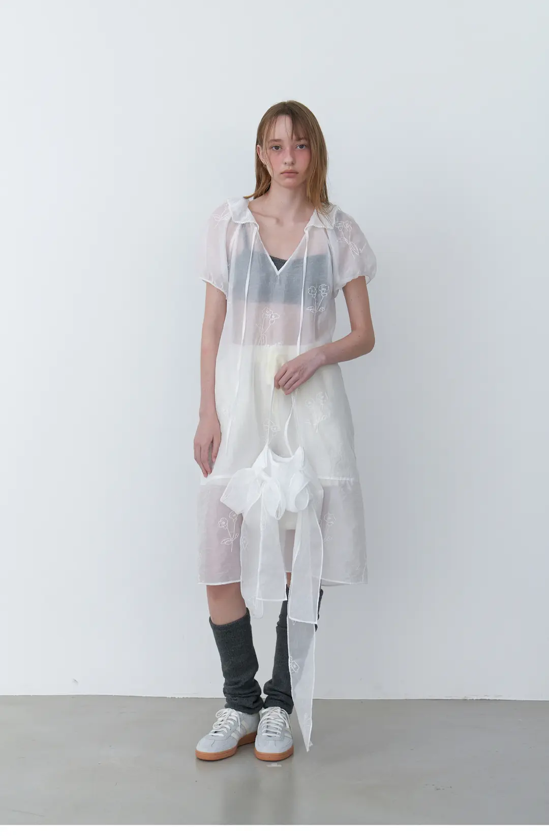 Drawing Organza Dress (White)