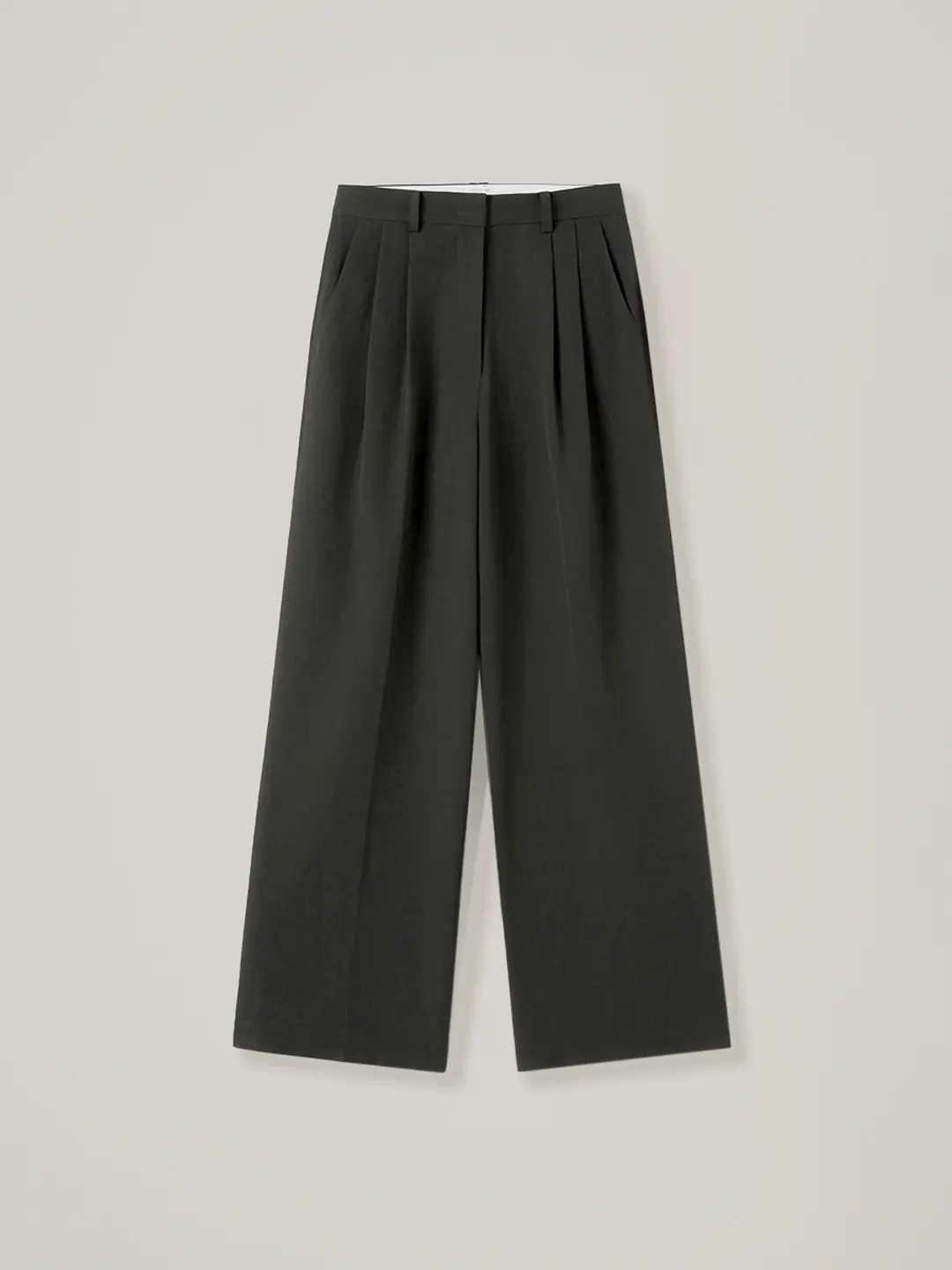 Classic double tuck slacks - Charcoal