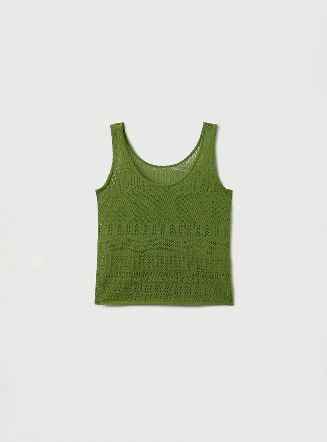SOFT LACE KNIT SLEEVELESS - GREEN
