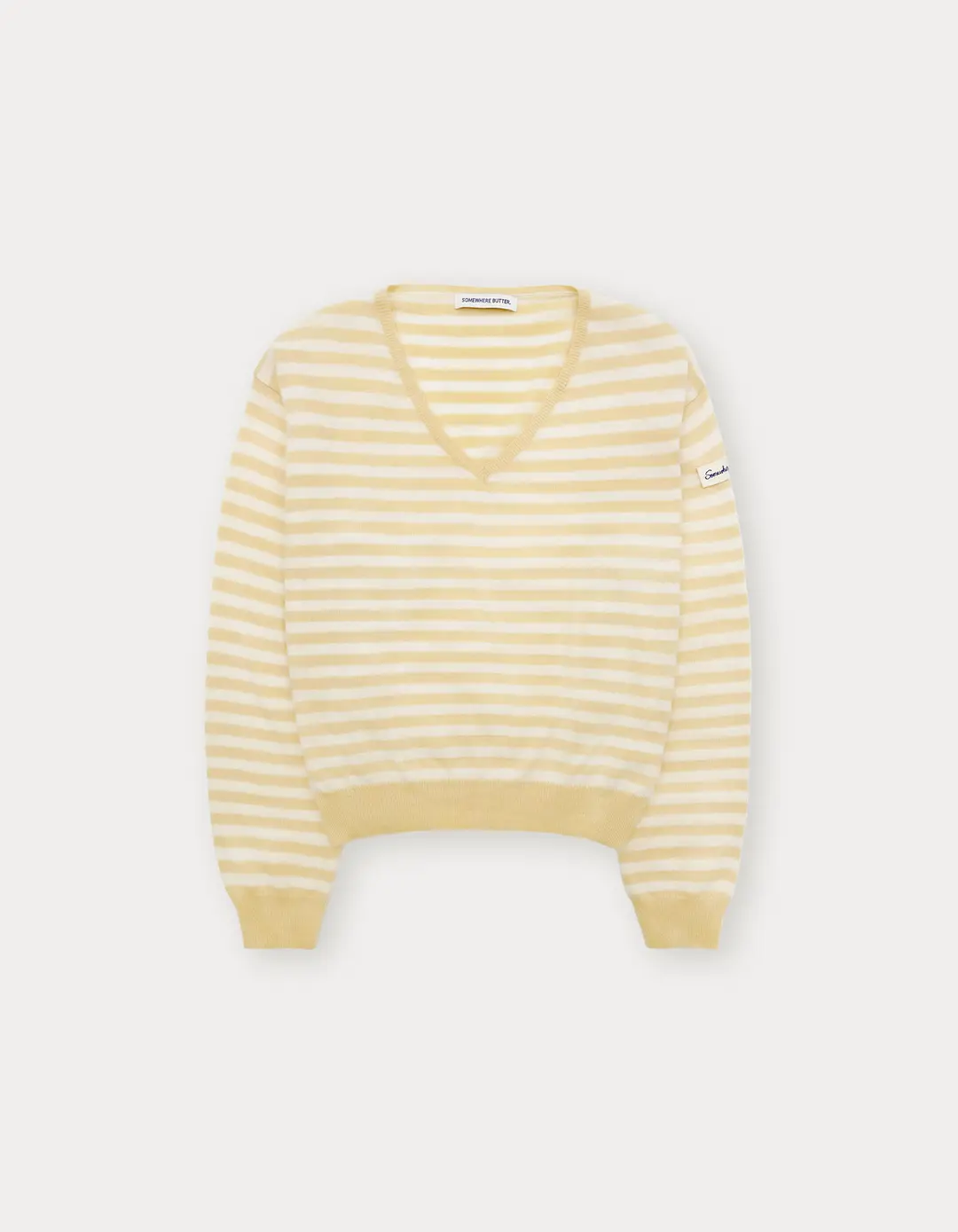 Pokey Stripe V-Neck Knit - Butter