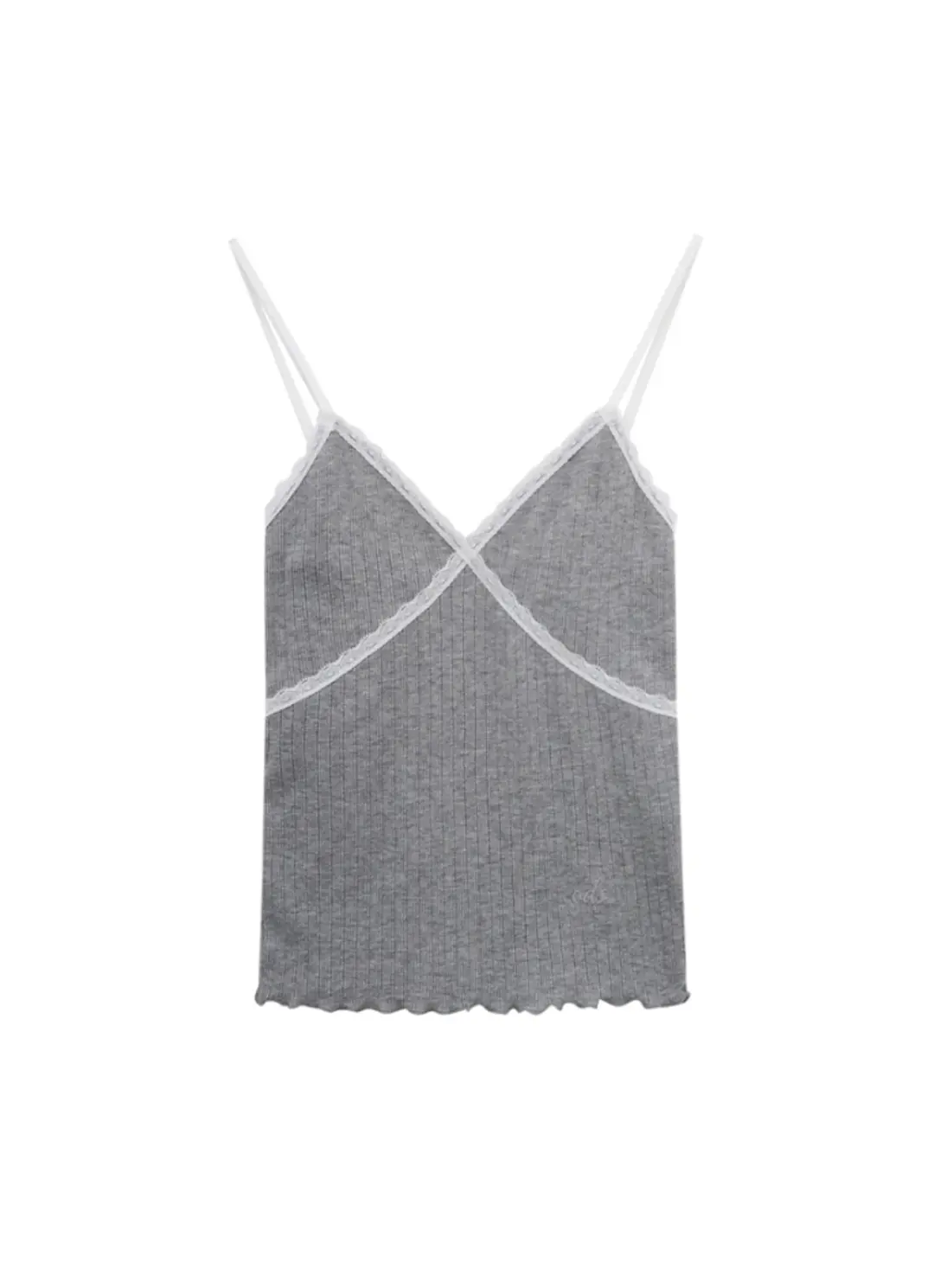 18th 재입고 [Essential] Lily Lace Sleeveless T (Melange Gray)