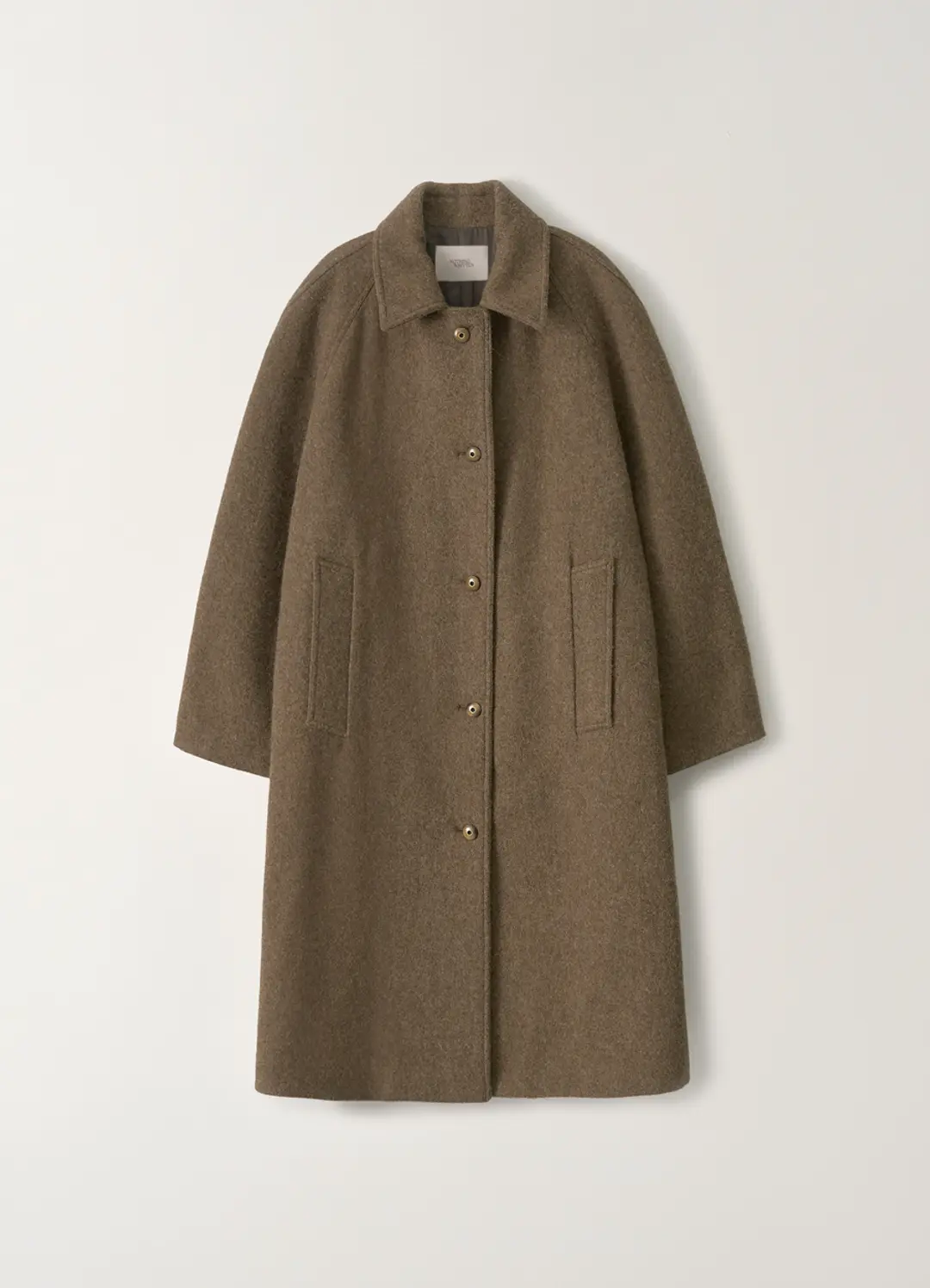 Wool balmacaan coat (Taupe)