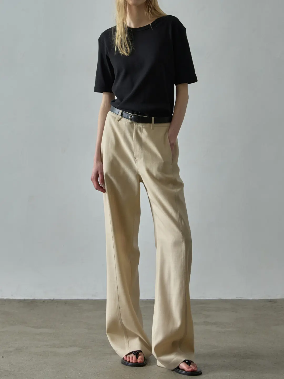 커브드 썸머울 팬츠_beige