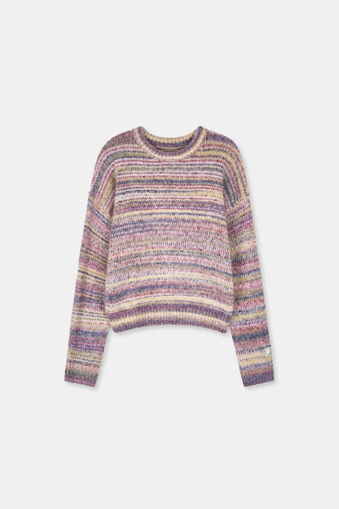 멀티 스트라이프 울 풀오버-핑크