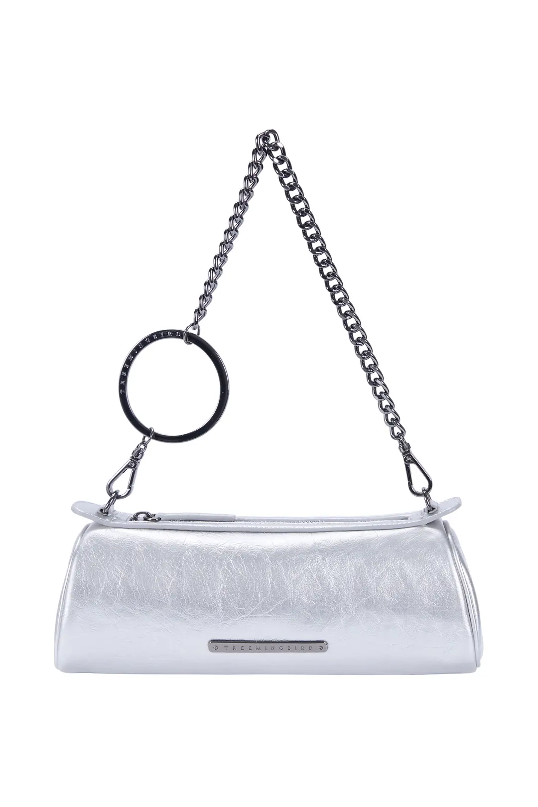 O ring Chain Barrel Mini Bag [ Silver ]