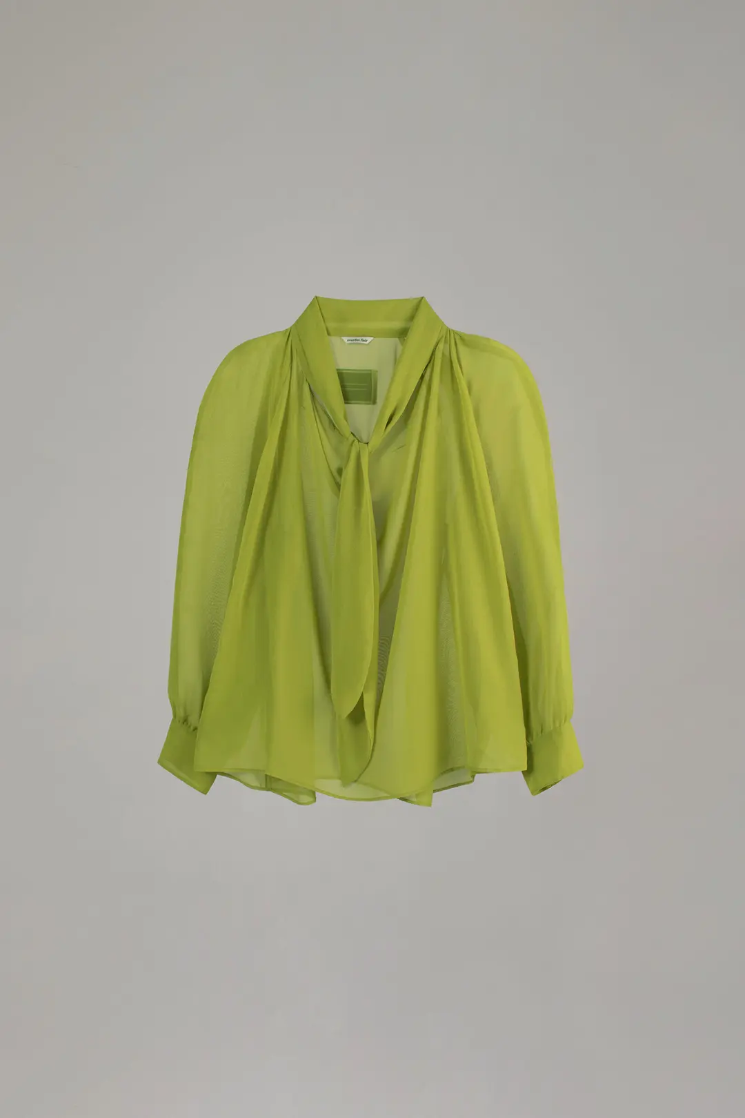 COWL TIE BLOUSE_BRAT GREEN