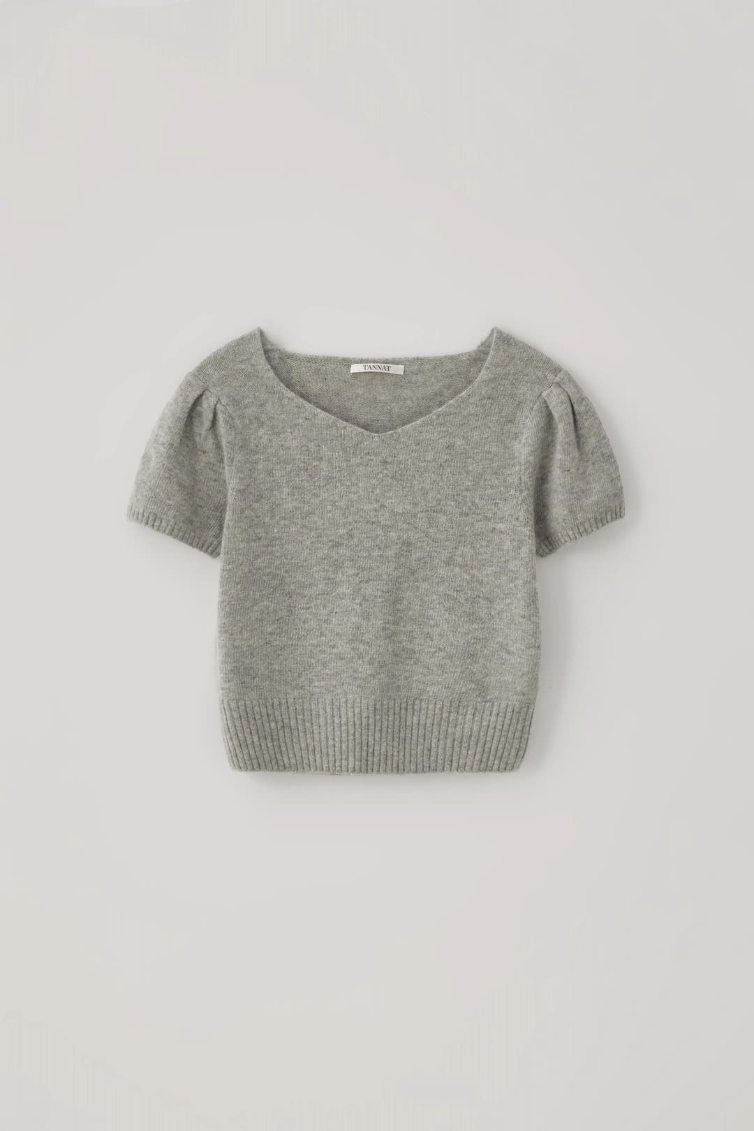 2nd re-stock) T/T V-neck puff knit (gray)
