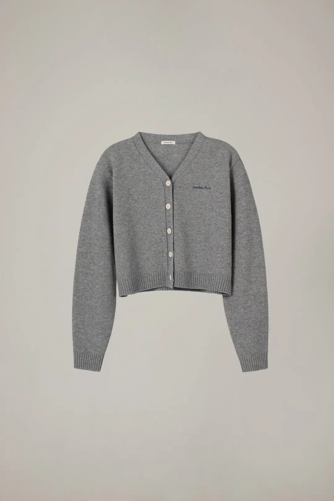 OVERDUE WOOL V-NECK CARDIGAN_GREY