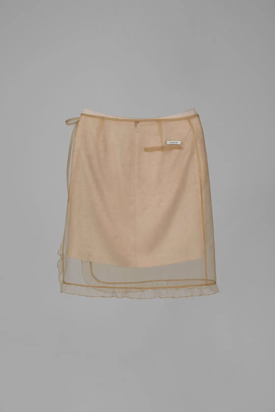 SHEER LAYERED WRAP SKIRT_BEIGE