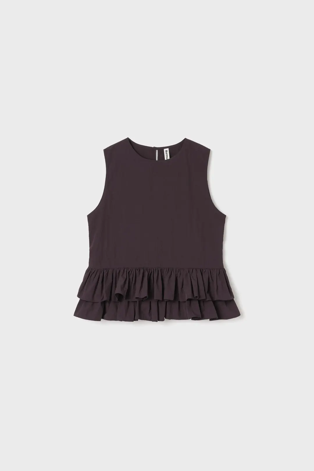 DOUBLE FRILL SLEEVELESS TOP (BURGUNDY)