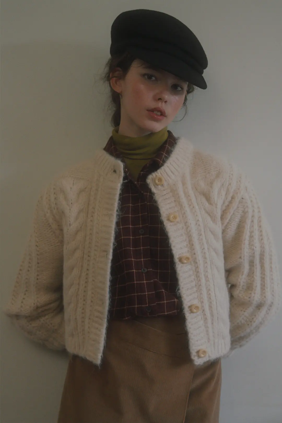 Nutty cable cardigan_butter