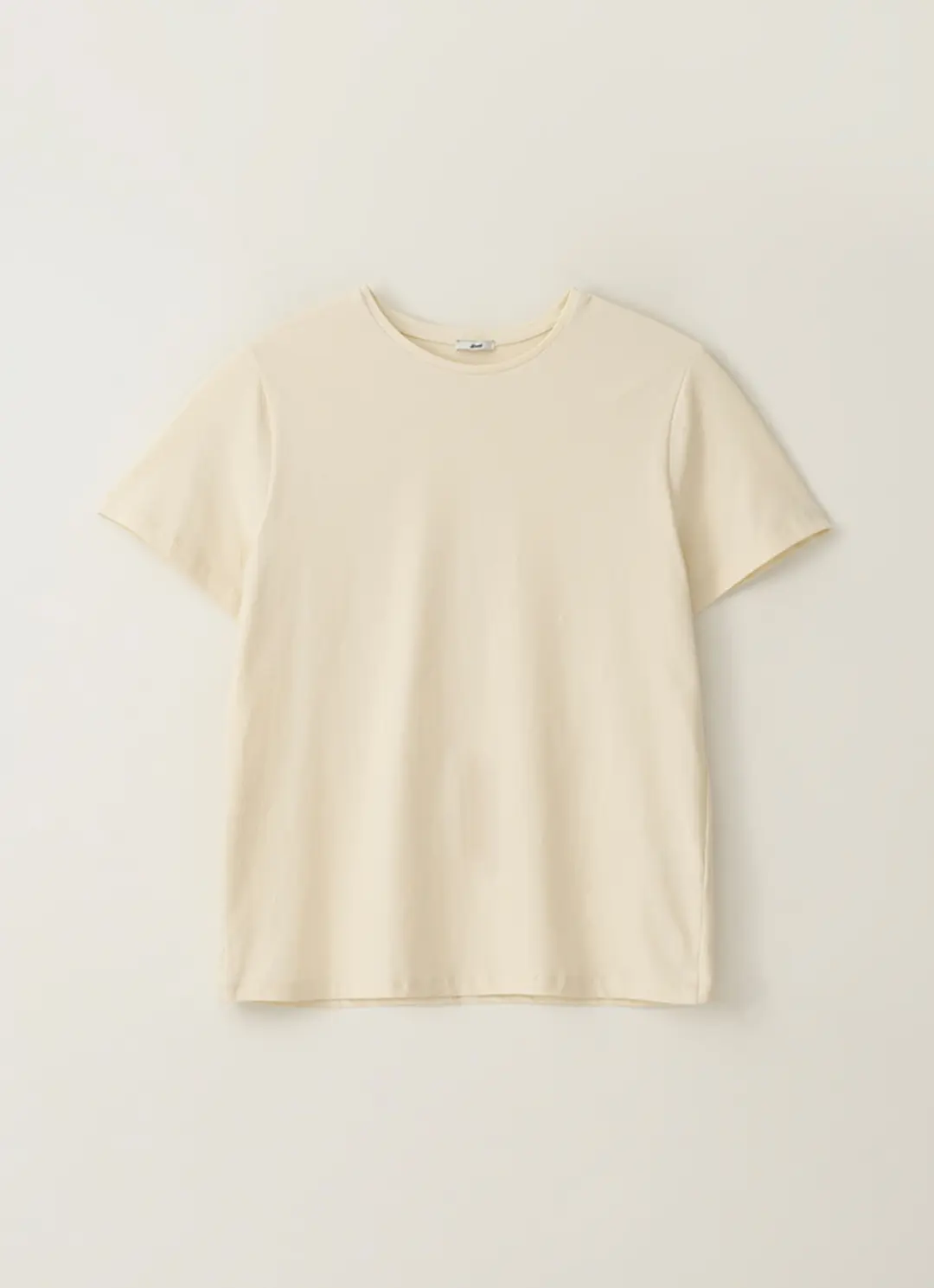 솔리드 베이직 반팔 티셔츠 - 옐로우