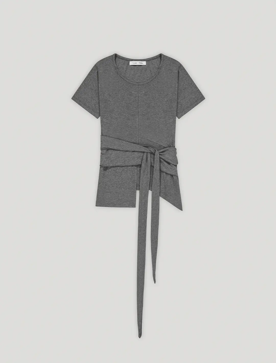 [1st REORDER] DRAPE WRAP T-SHIRT [GREY]