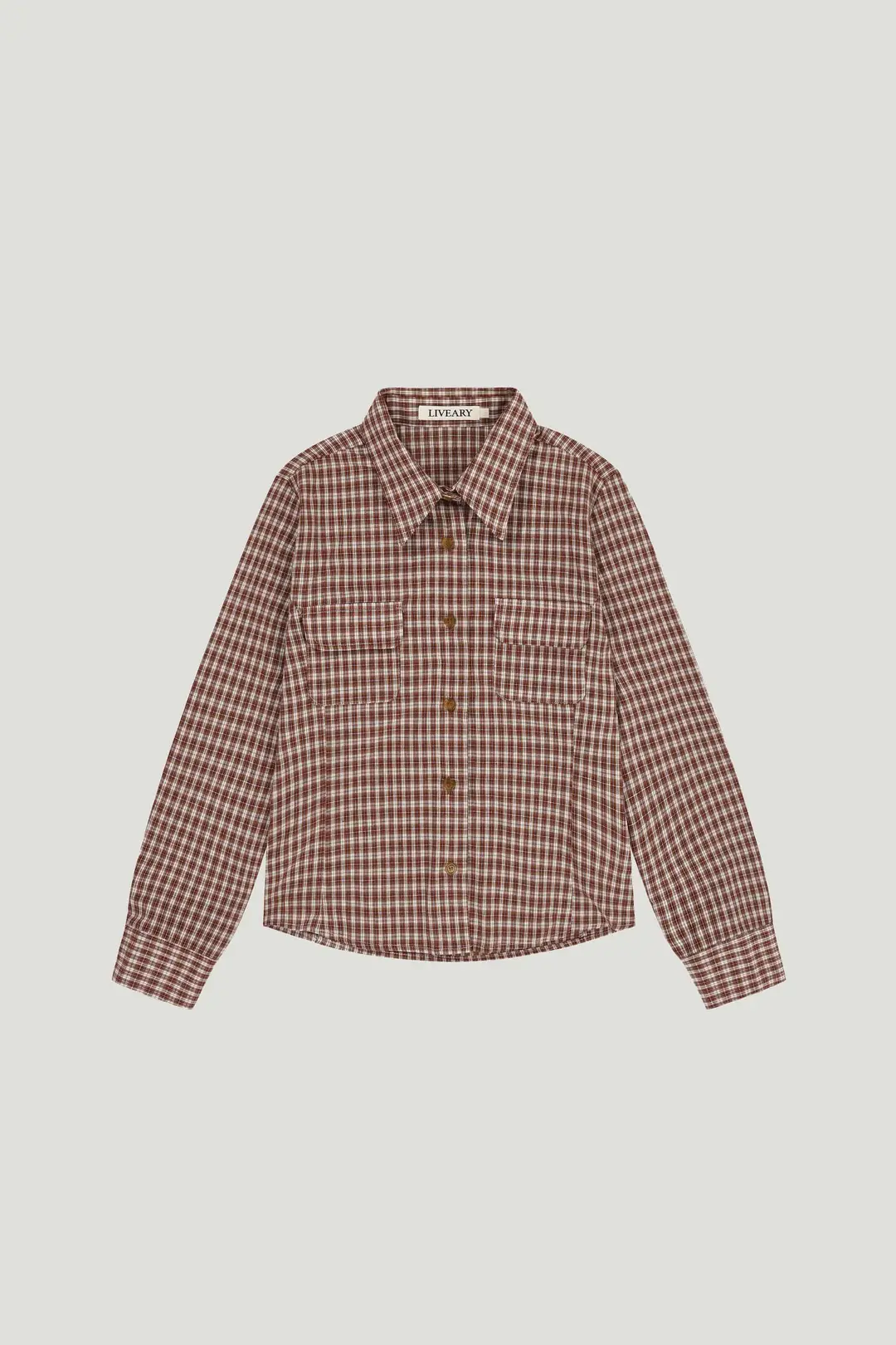 [L/V] POCKET PLAID LINE SHIRT (WINE)